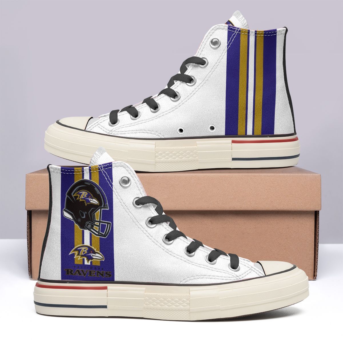 JWFancy Baltimore Ravens High Top Canvas Sneakers Shoes For Men And Women