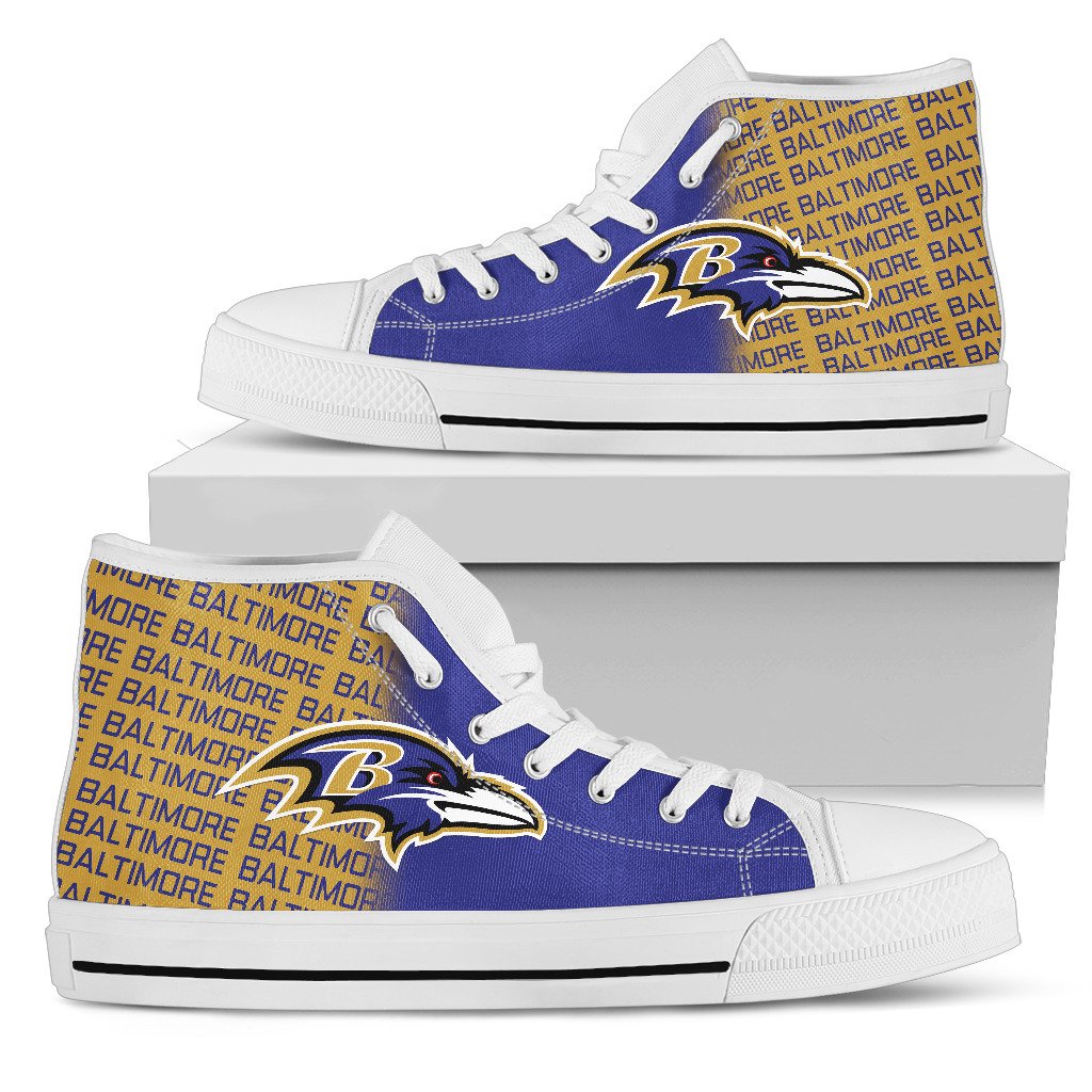JWFancy Baltimore Ravens High Top Canvas Sneakers Shoes For Men And Women