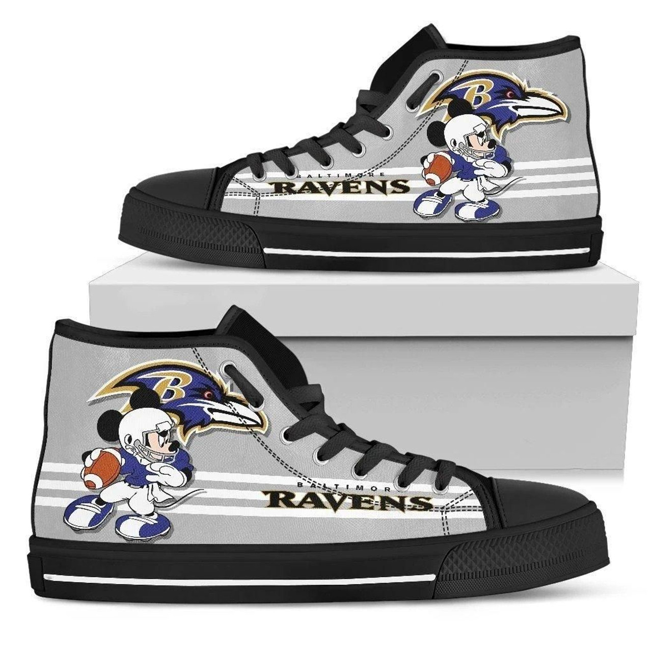 JWFancy Baltimore Ravens High Top Canvas Sneakers Shoes For Men And Women