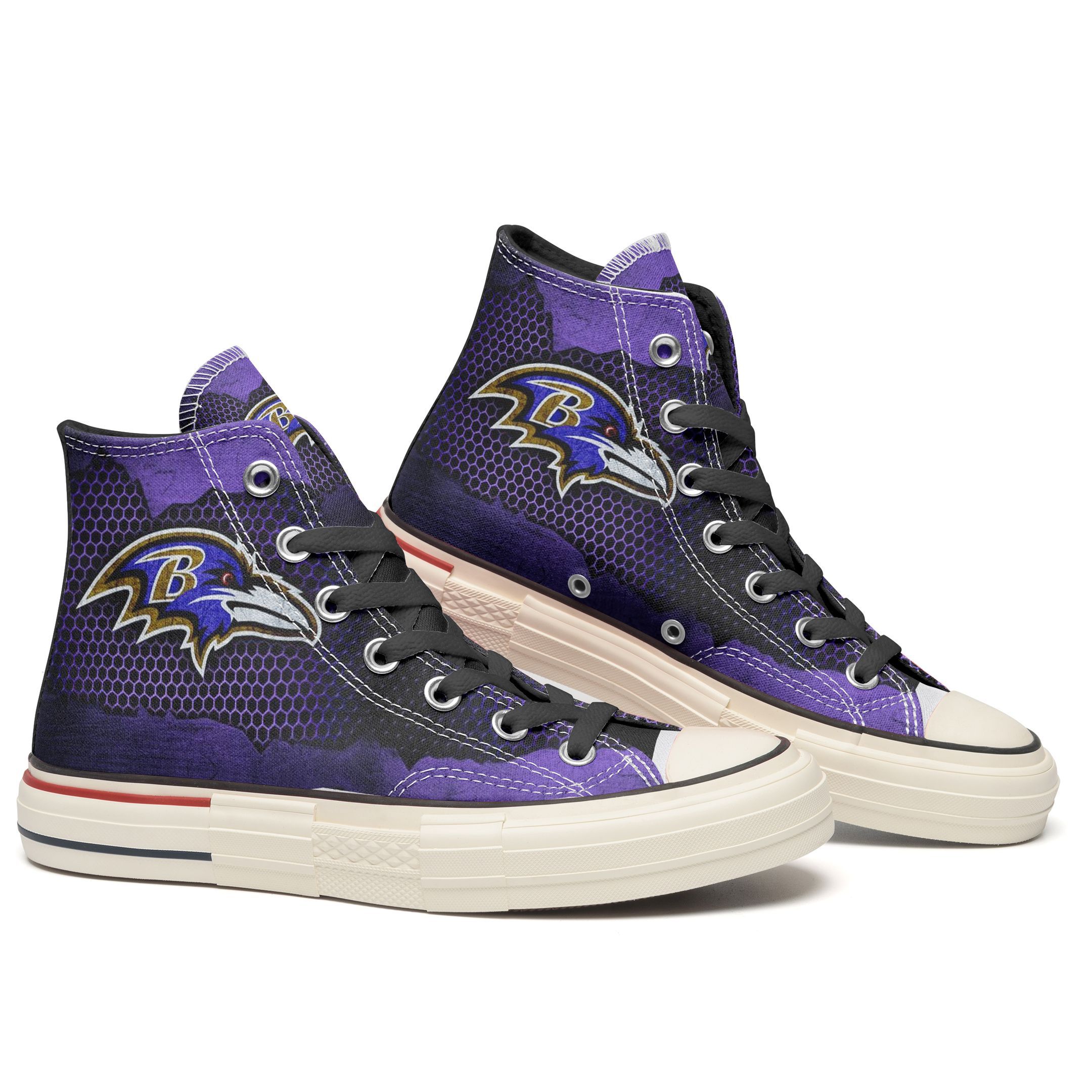 JWFancy Baltimore Ravens High Top Canvas Sneakers Shoes For Men And Women