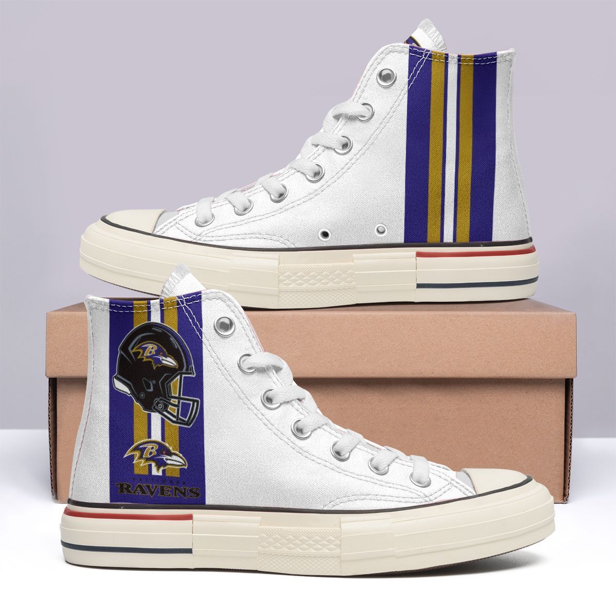 JWFancy Baltimore Ravens High Top Canvas Sneakers Shoes For Men And Women