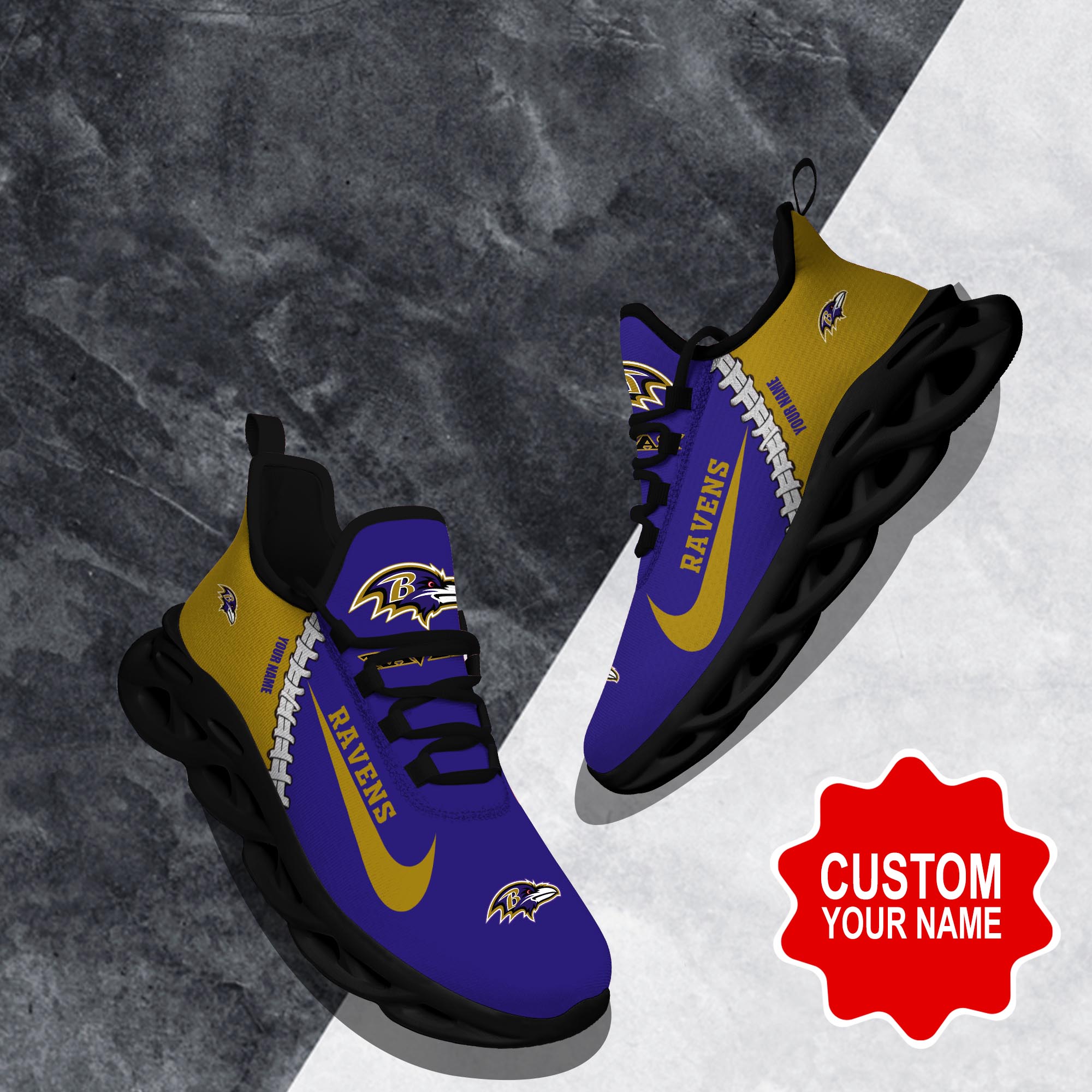 JWFancy Baltimore Ravens Max Soul Shoes Sneakers For Men And Women