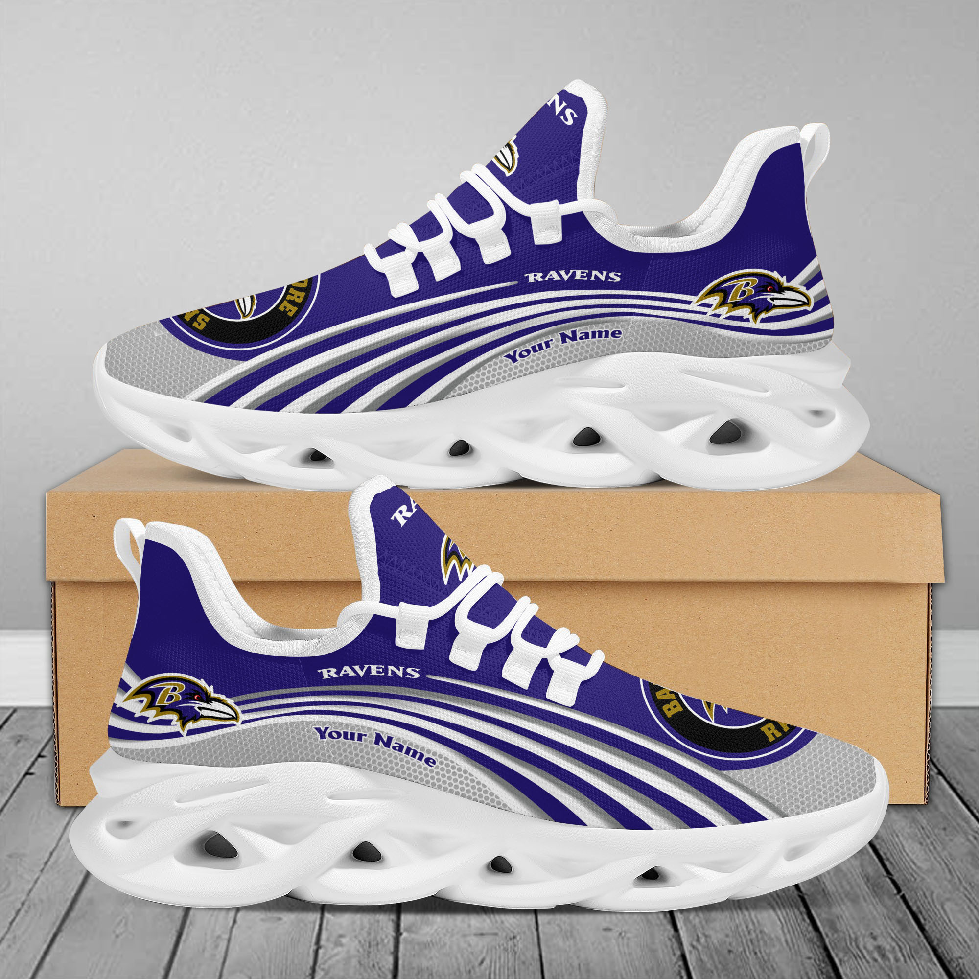 JWFancy Baltimore Ravens Max Soul Shoes Sneakers For Men And Women