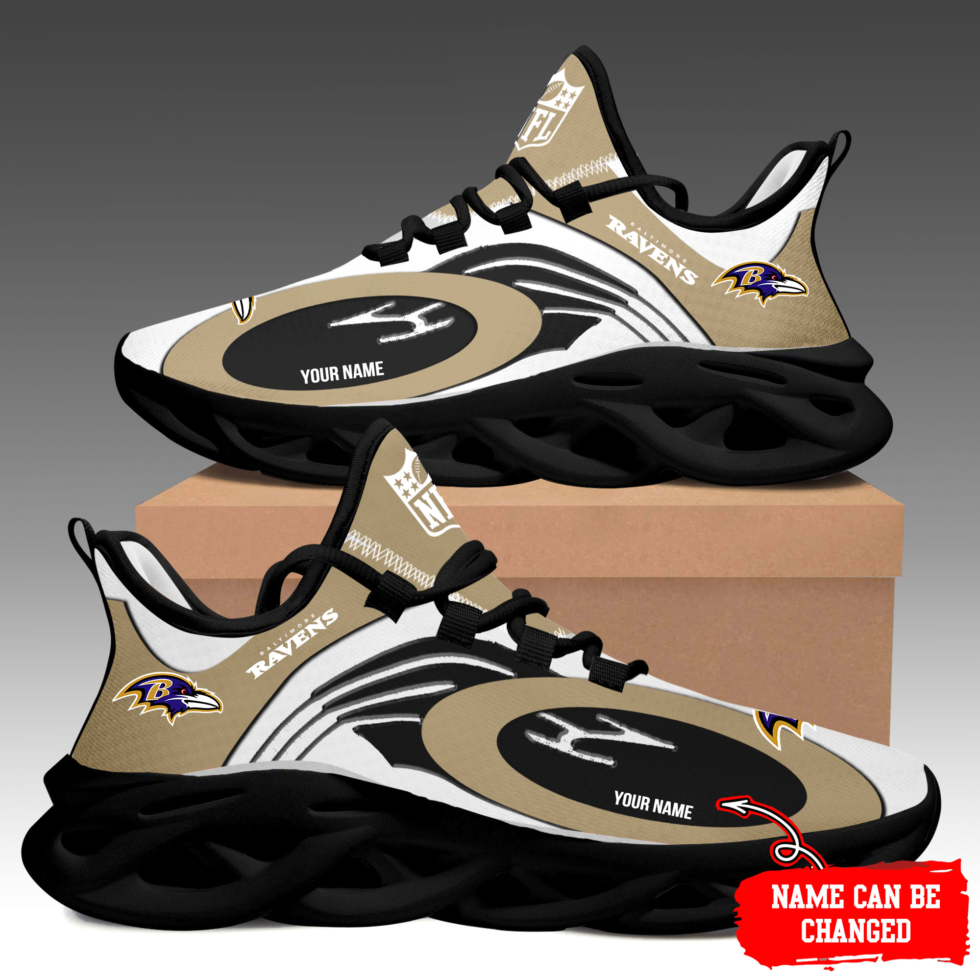 JWFancy Baltimore Ravens Max Soul Shoes Sneakers For Men And Women