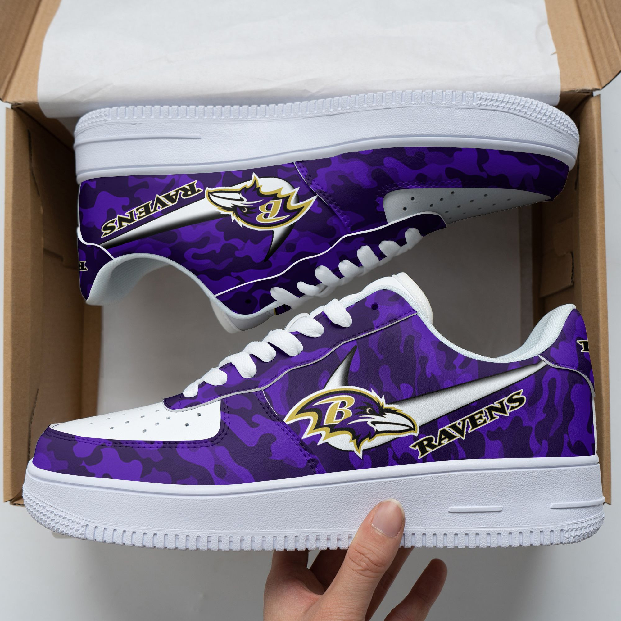 JWFancy Baltimore Ravens NFL Air Low-Top Sneakers Shoes For Men And Women