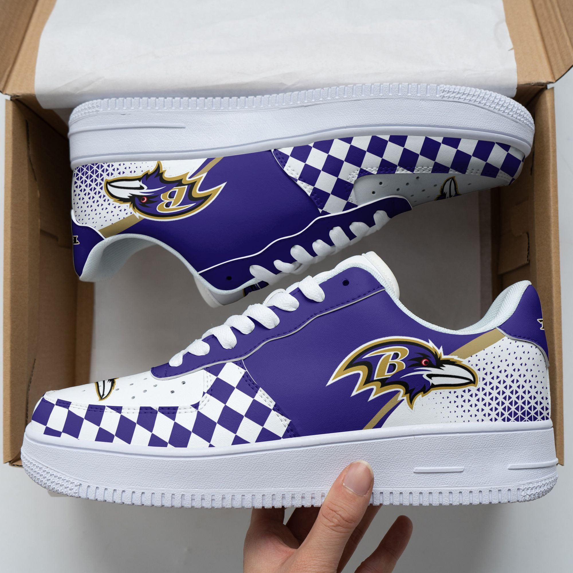 JWFancy Baltimore Ravens NFL Air Low-Top Sneakers Shoes For Men And Women