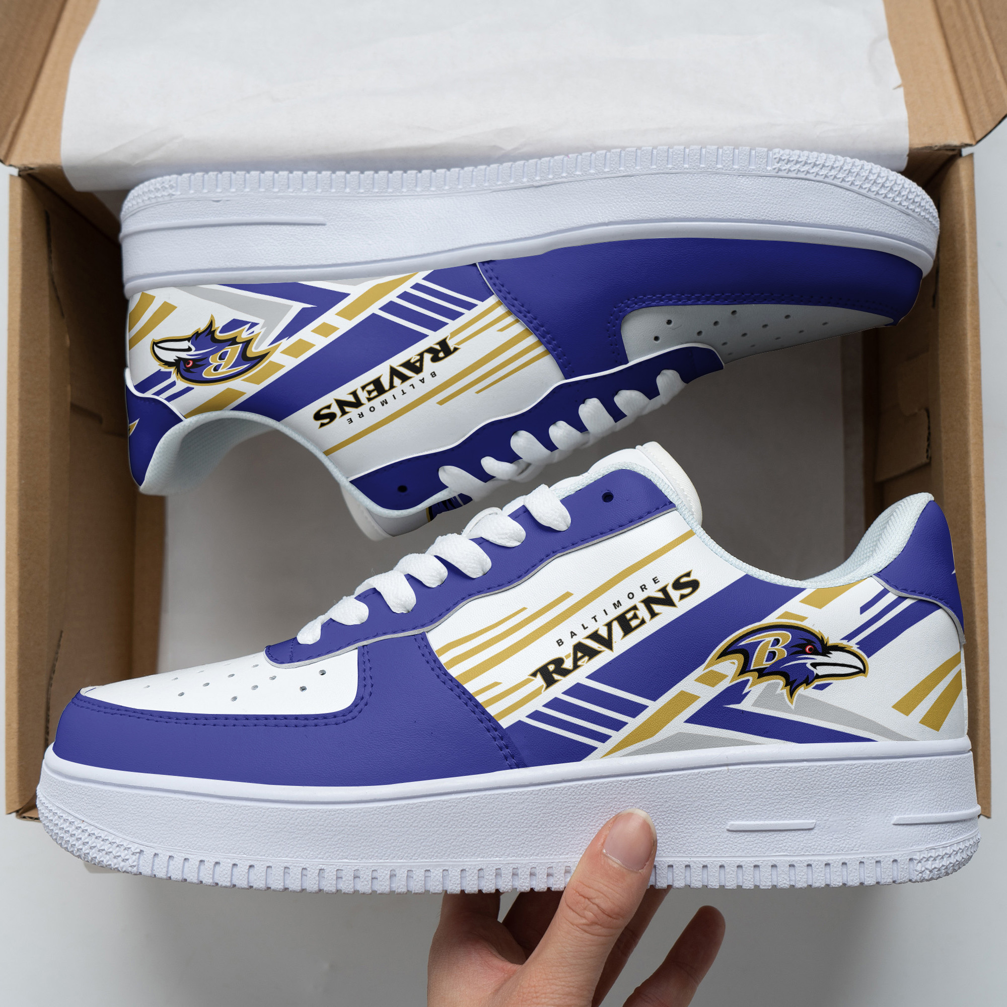 JWFancy Baltimore Ravens NFL Air Low-Top Sneakers Shoes For Men And Women