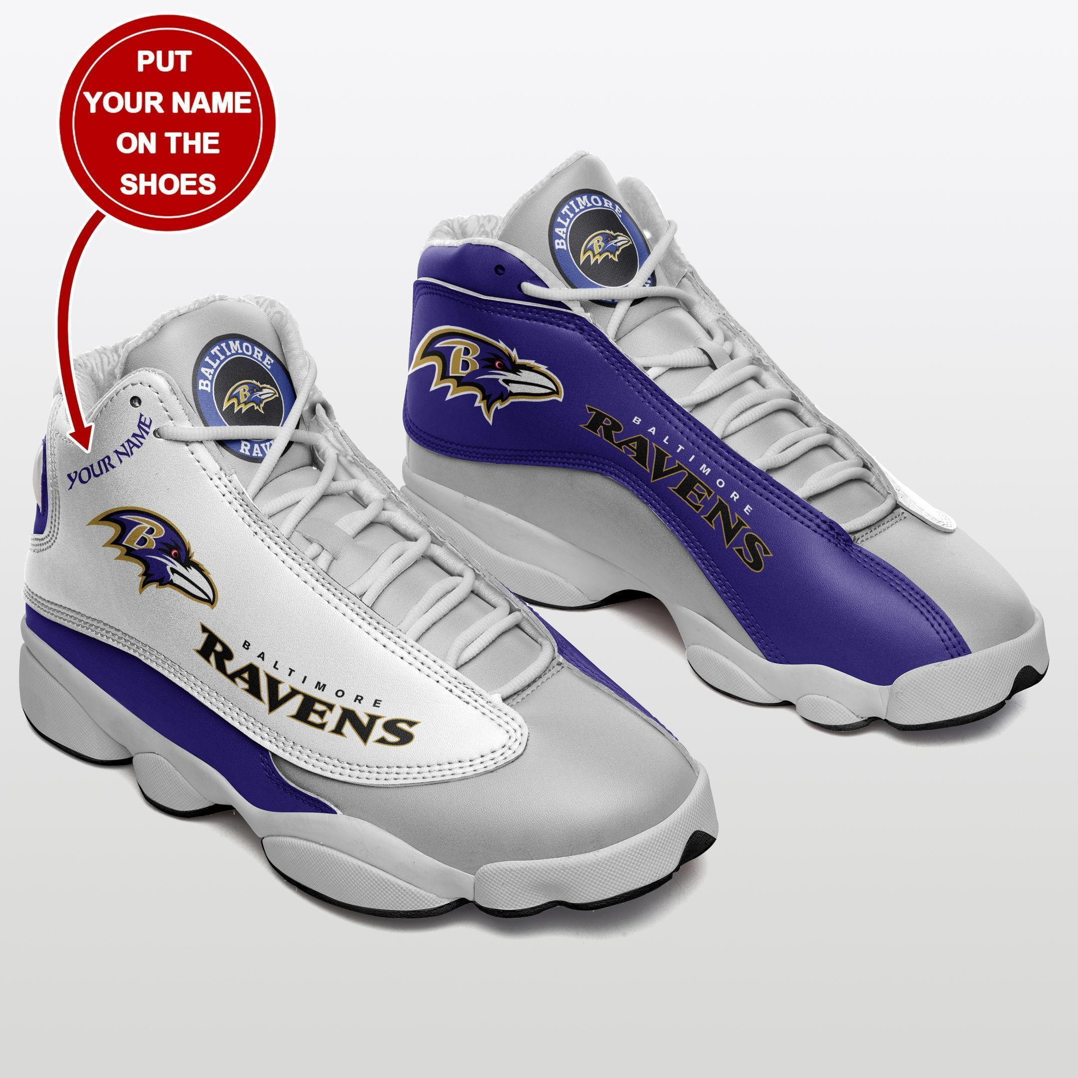 JWFancy Baltimore Ravens NFL AJ13 Sneakers Shoes For Men And Women