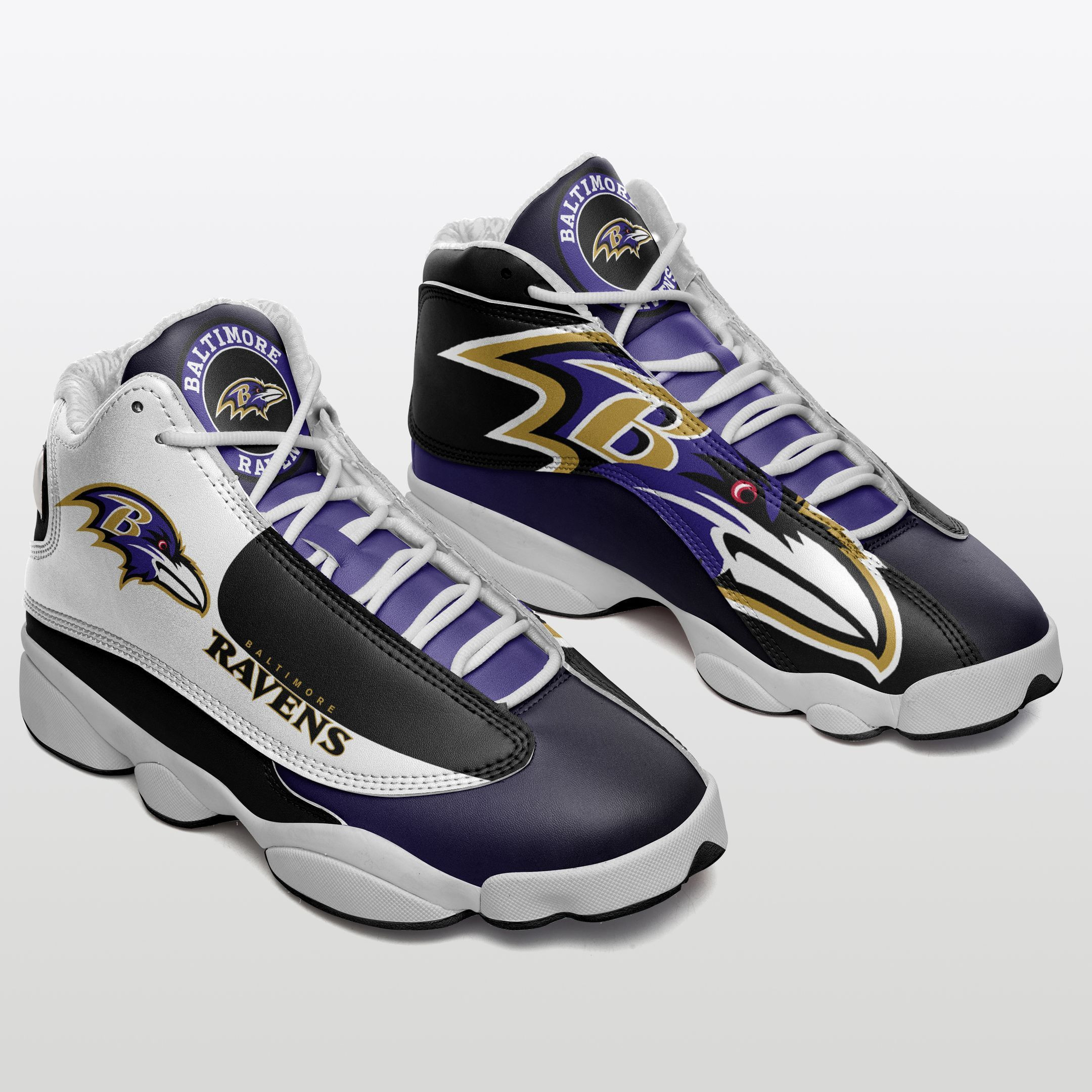 JWFancy Baltimore Ravens NFL AJ13 Sneakers Shoes For Men And Women