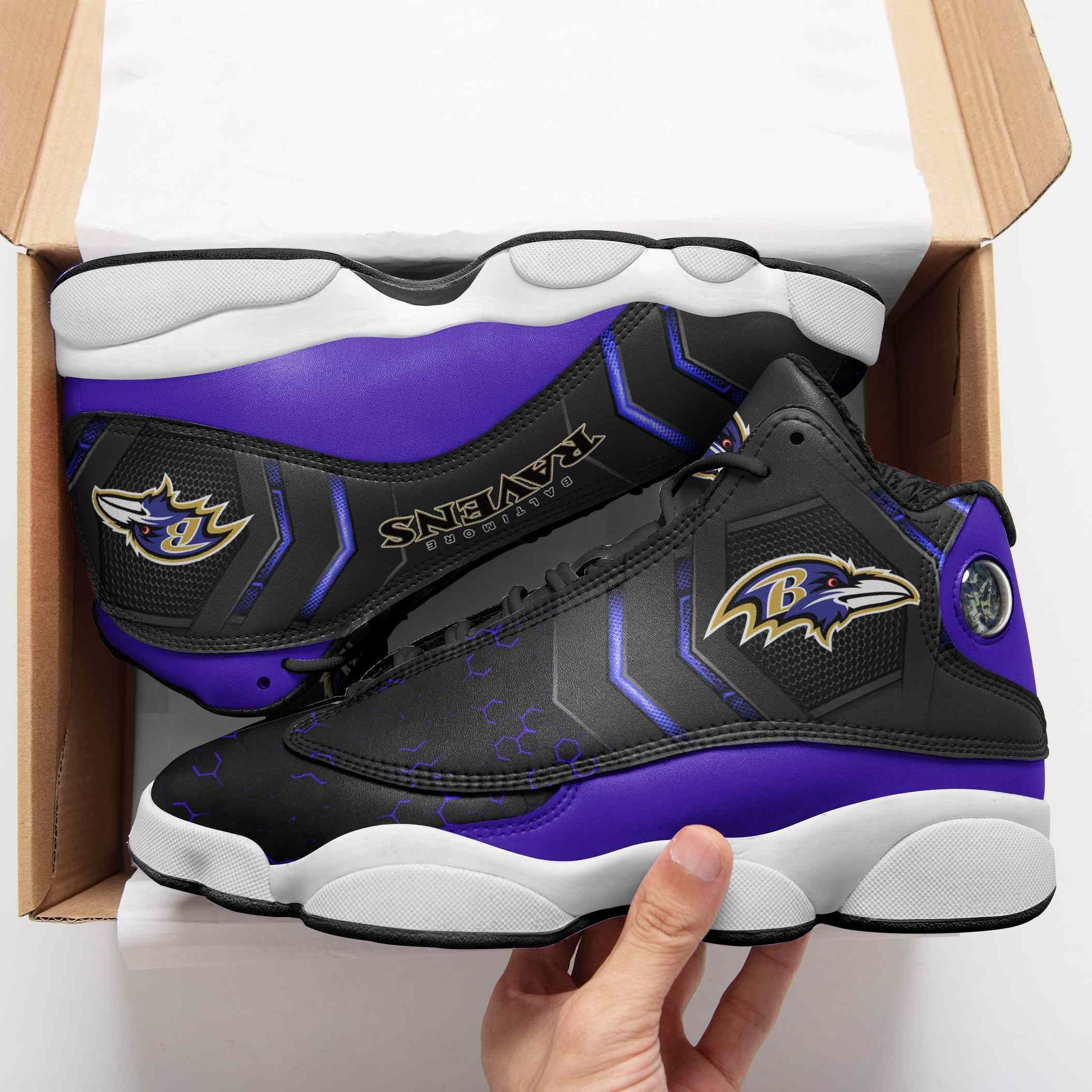 JWFancy Baltimore Ravens NFL AJ13 Sneakers Shoes For Men And Women