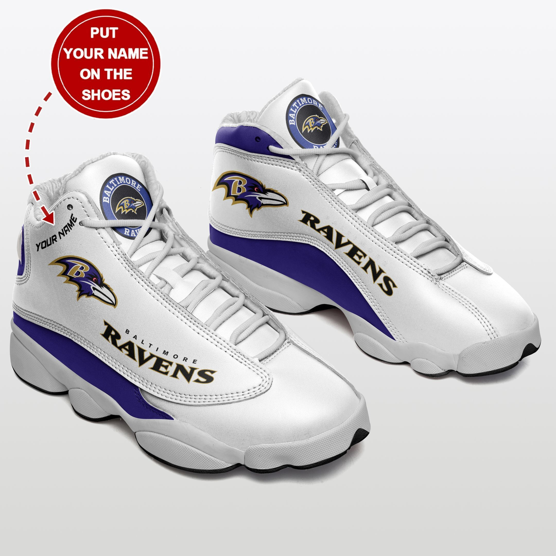 JWFancy Baltimore Ravens NFL AJ13 Sneakers Shoes For Men And Women