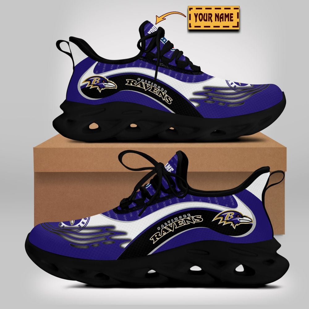JWFancy Baltimore Ravens NFL Max Soul Shoes Sneakers For Men And Women