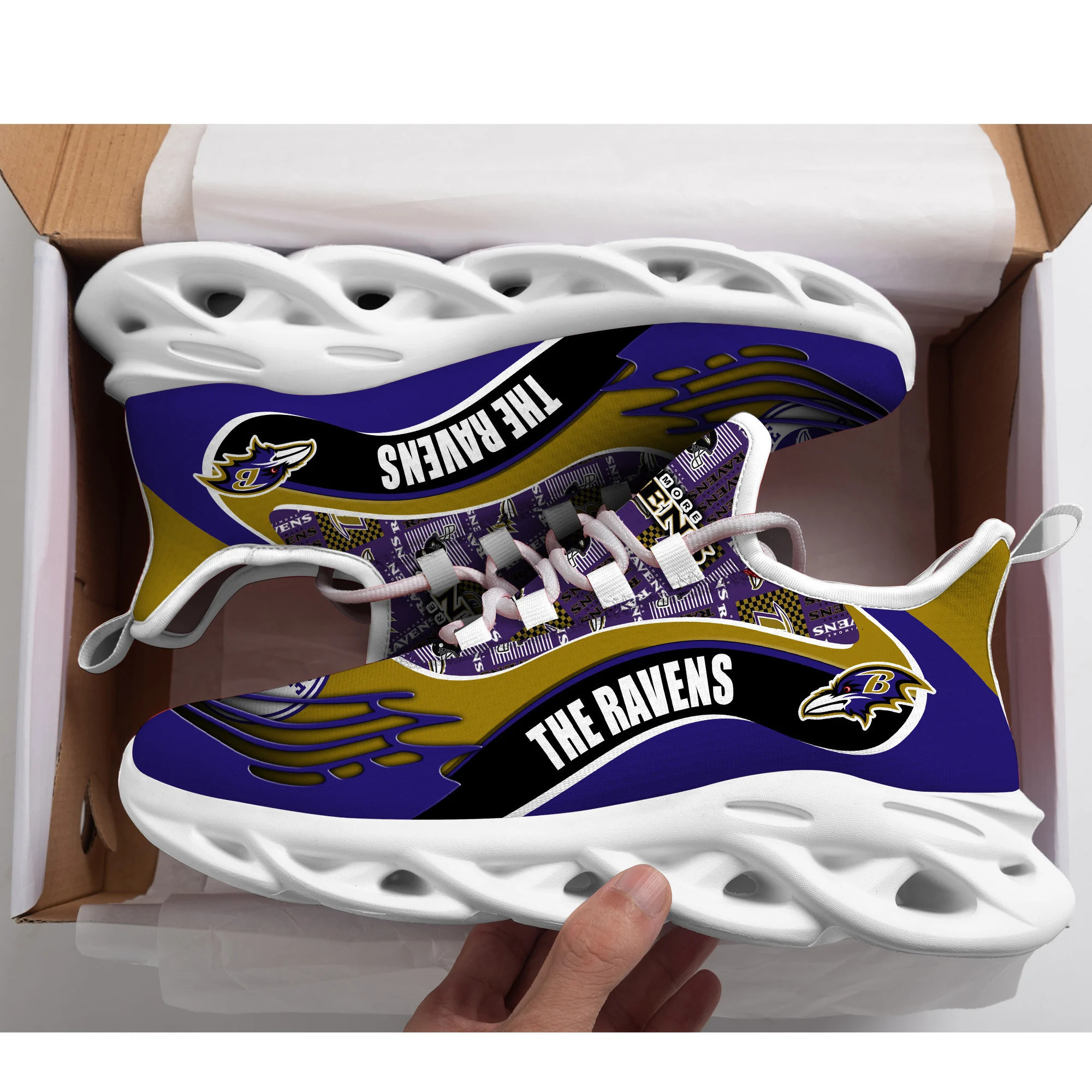 JWFancy Baltimore Ravens NFL Max Soul Shoes Sneakers For Men And Women