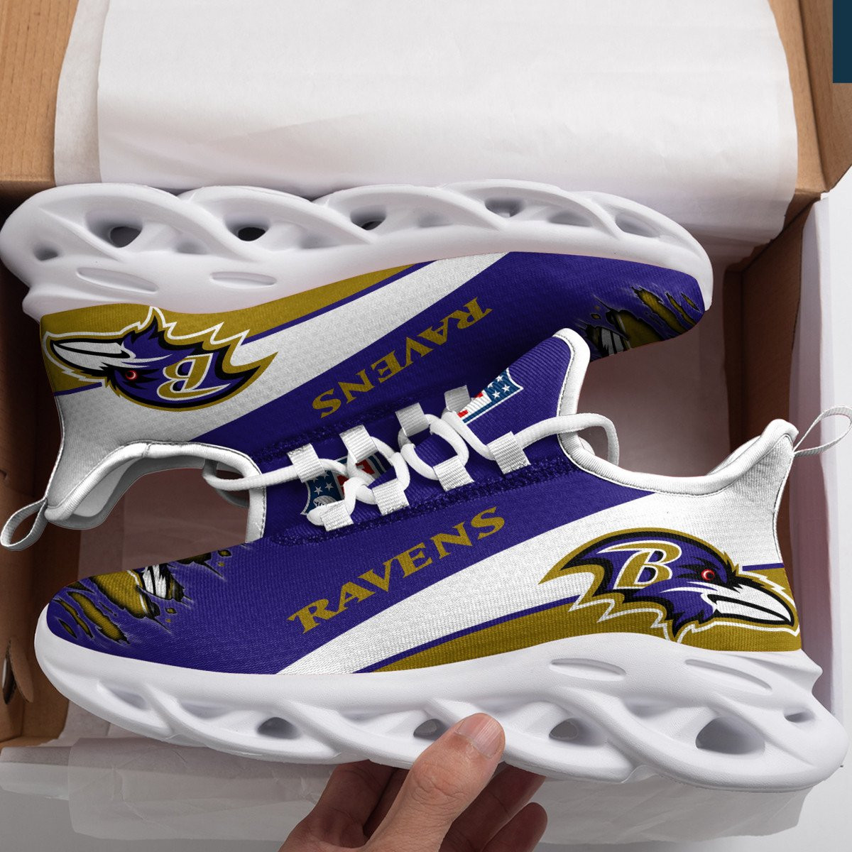 JWFancy Baltimore Ravens NFL Max Soul Shoes Sneakers For Men And Women