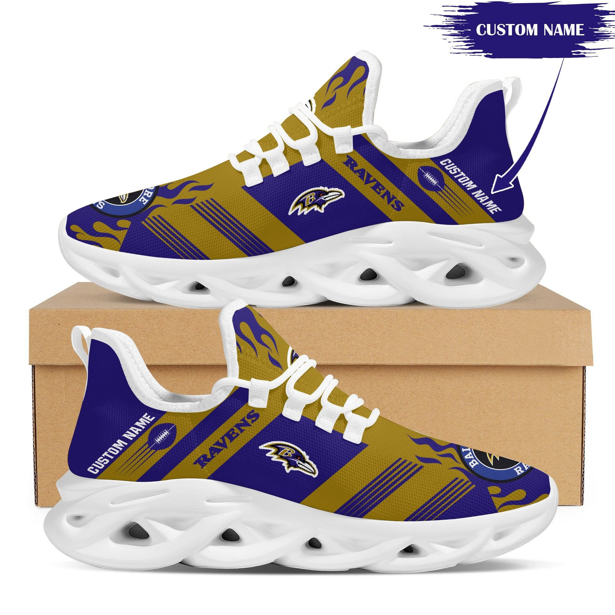 JWFancy Baltimore Ravens NFL Max Soul Shoes Sneakers For Men And Women