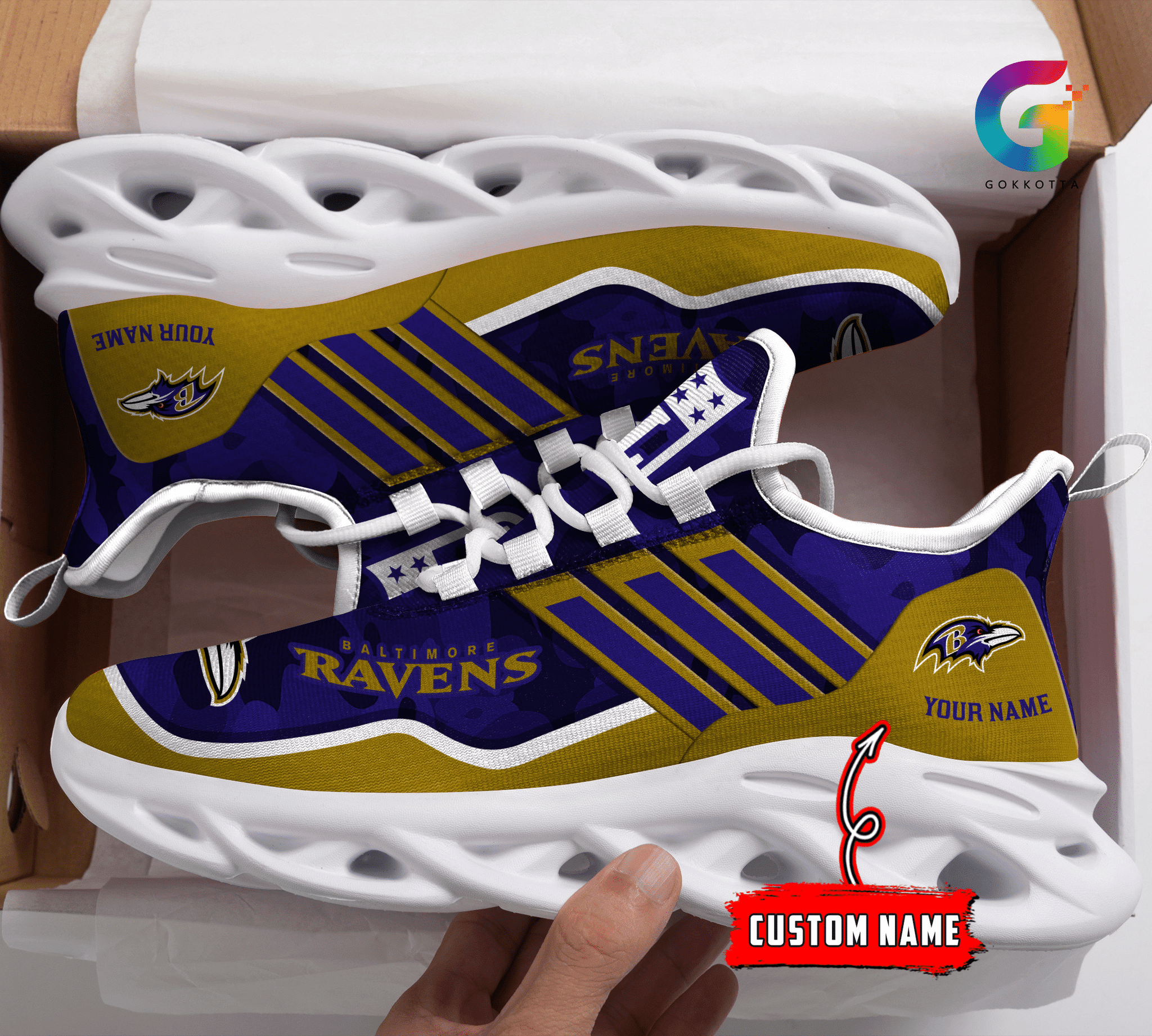 JWFancy Baltimore Ravens NFL Max Soul Shoes Sneakers For Men And Women