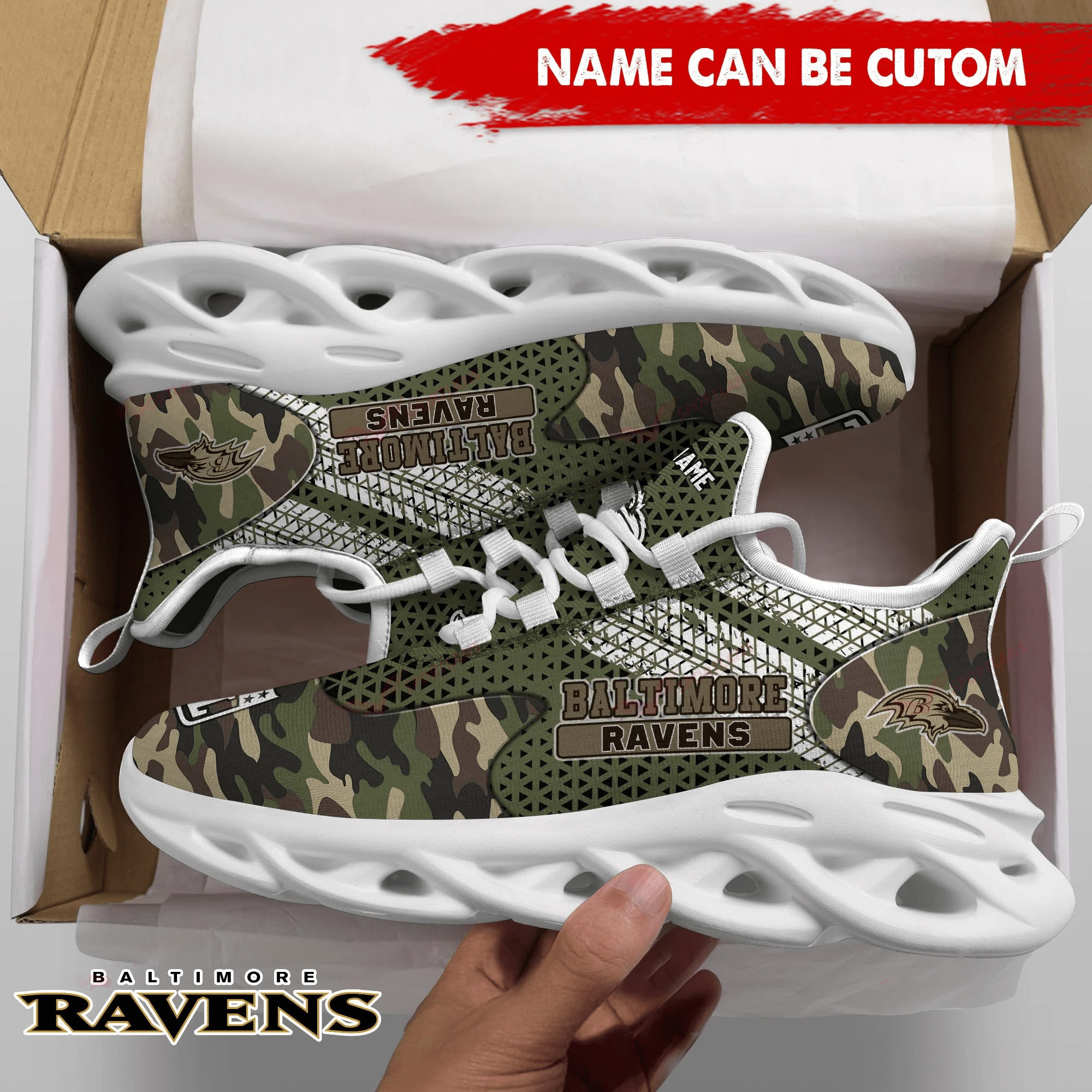 JWFancy Baltimore Ravens NFL Max Soul Shoes Sneakers For Men And Women
