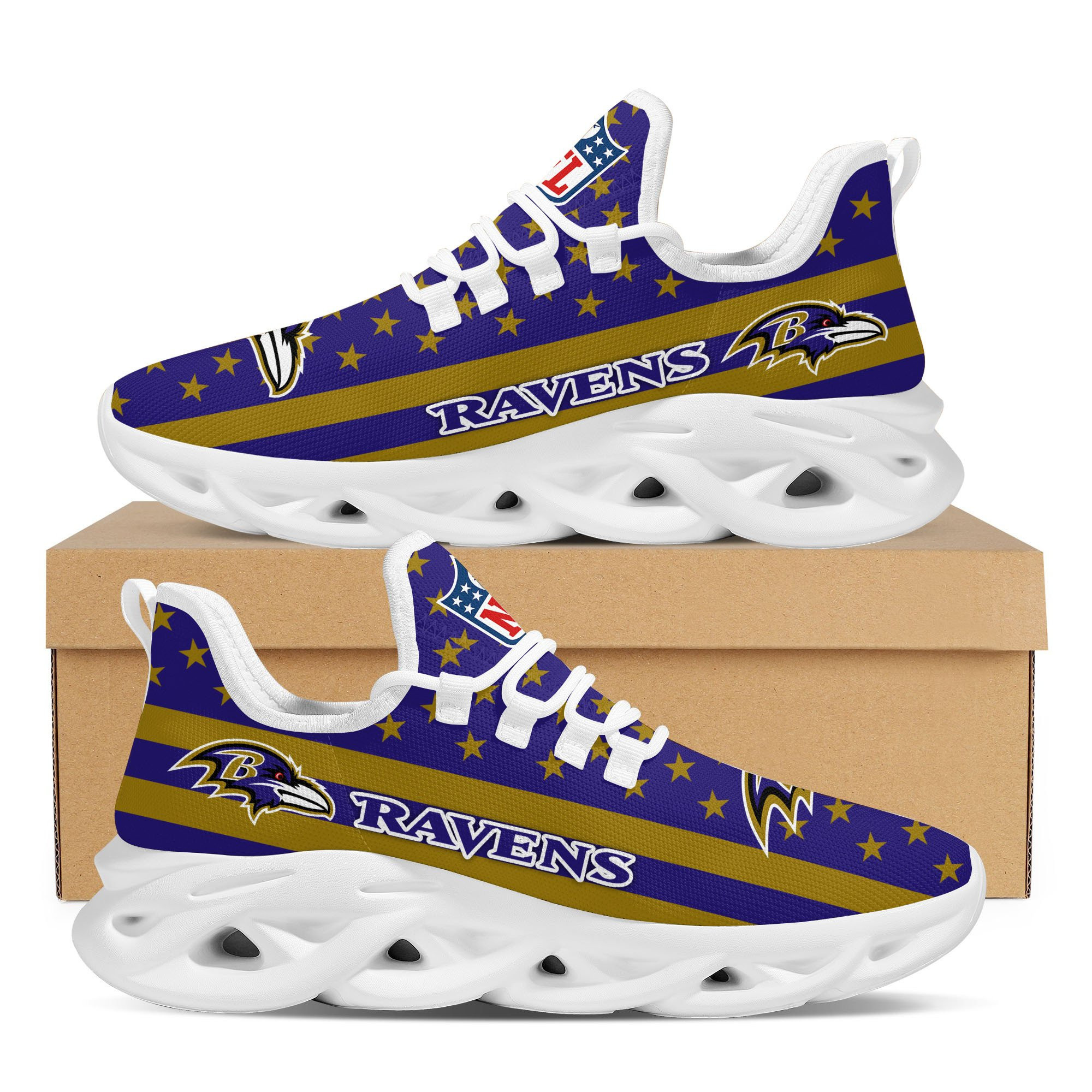 JWFancy Baltimore Ravens NFL Max Soul Shoes Sneakers For Men And Women