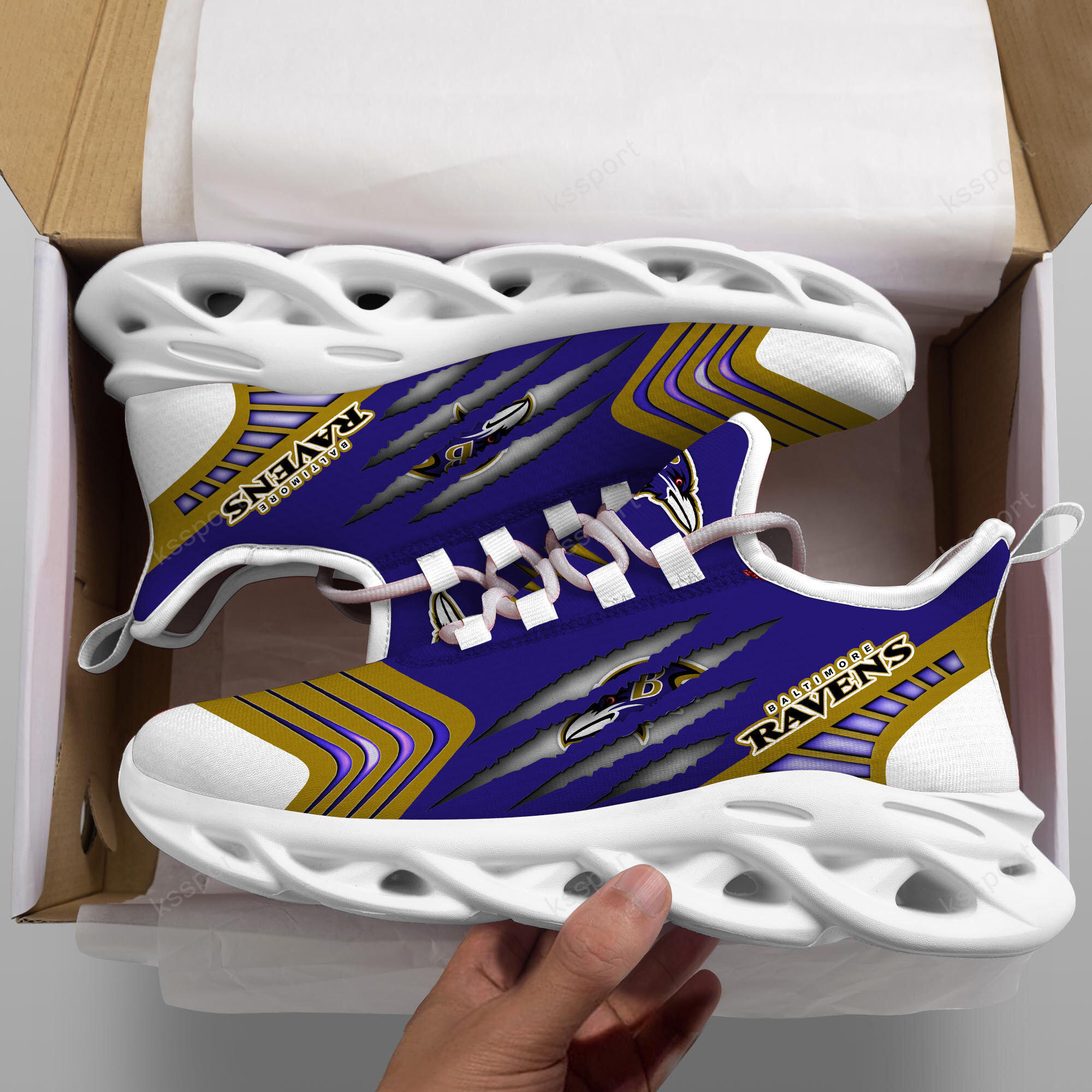 JWFancy Baltimore Ravens NFL Max Soul Shoes Sneakers For Men And Women