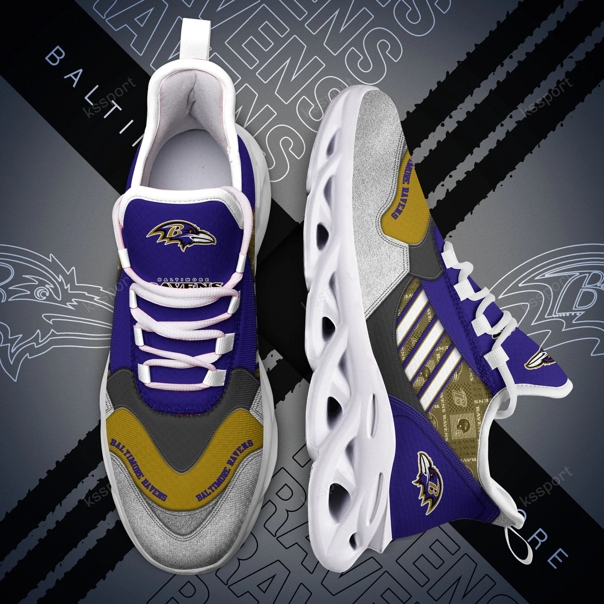 JWFancy Baltimore Ravens NFL Max Soul Shoes Sneakers For Men And Women