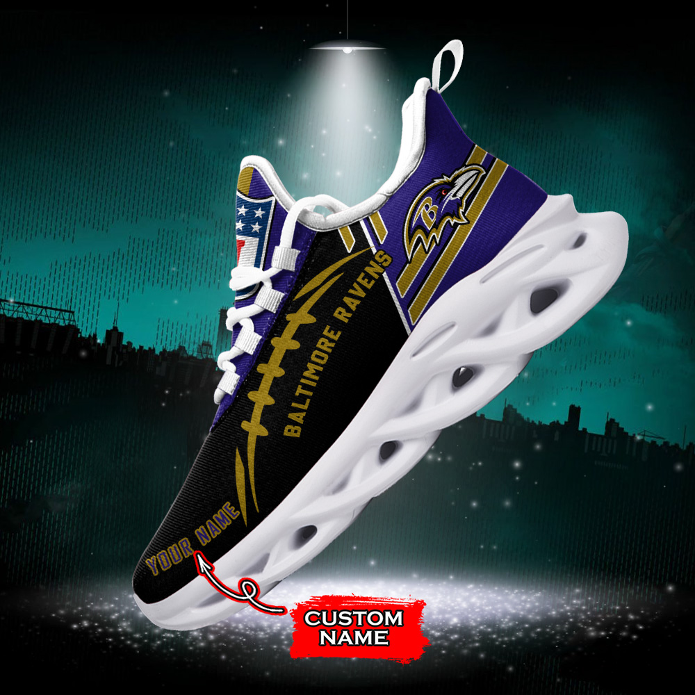 JWFancy Baltimore Ravens NFL Max Soul Shoes Sneakers For Men And Women