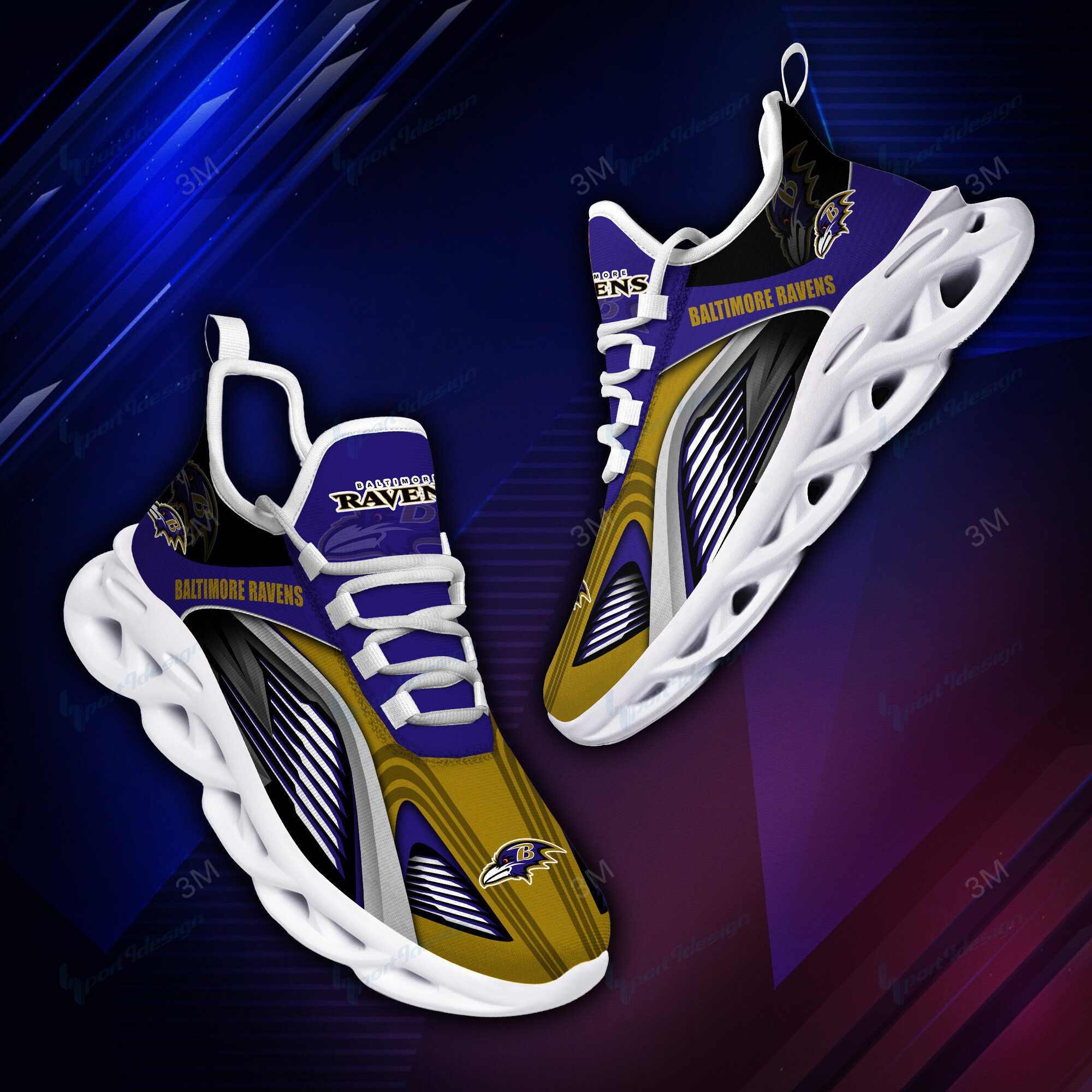 JWFancy Baltimore Ravens NFL Max Soul Shoes Sneakers For Men And Women