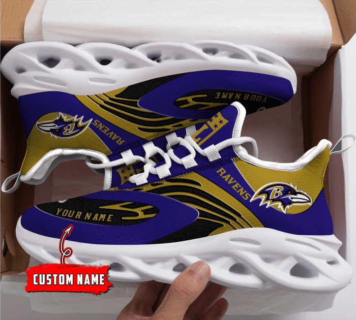 JWFancy Baltimore Ravens NFL Max Soul Shoes Sneakers For Men And Women