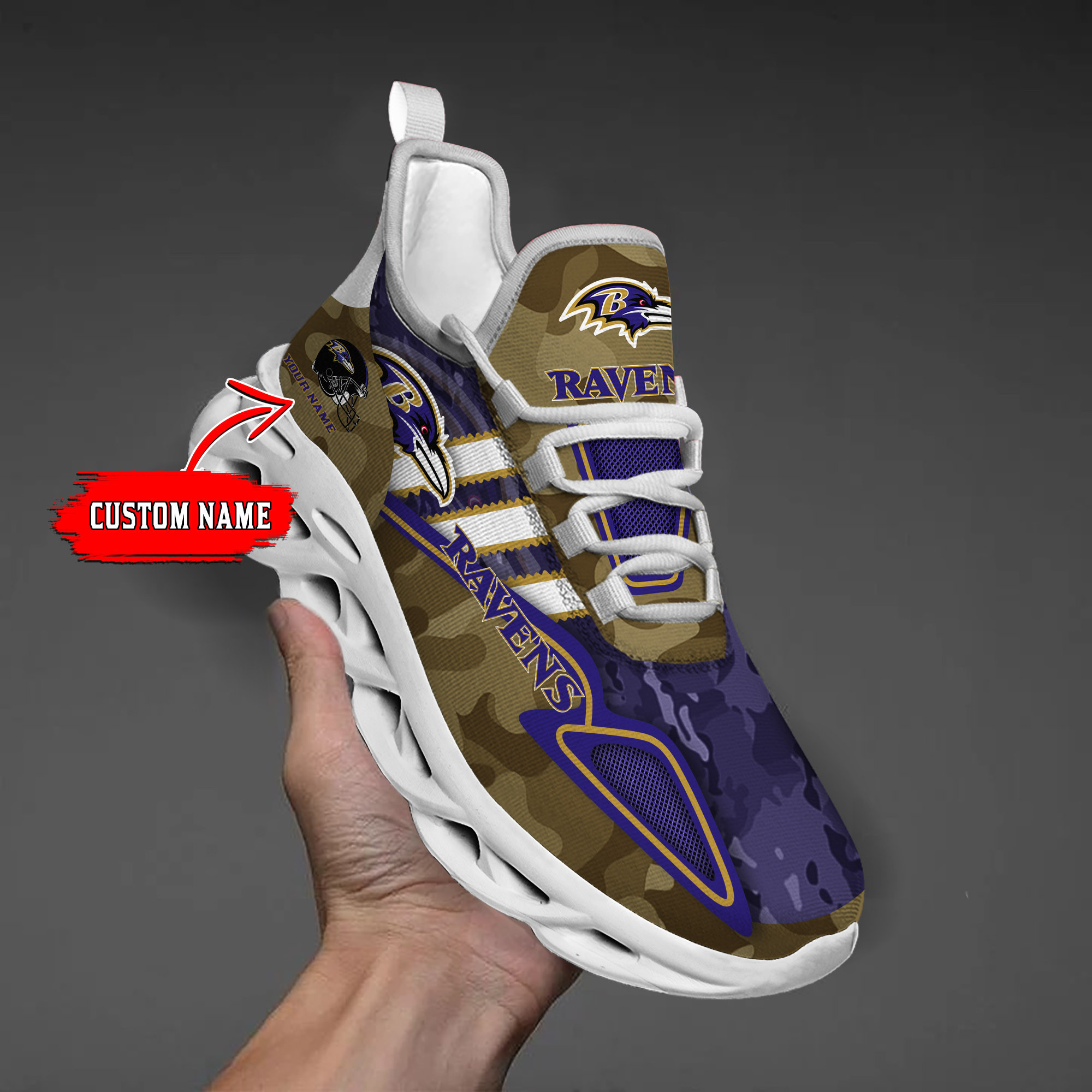 JWFancy Baltimore Ravens NFL Max Soul Shoes Sneakers For Men And Women