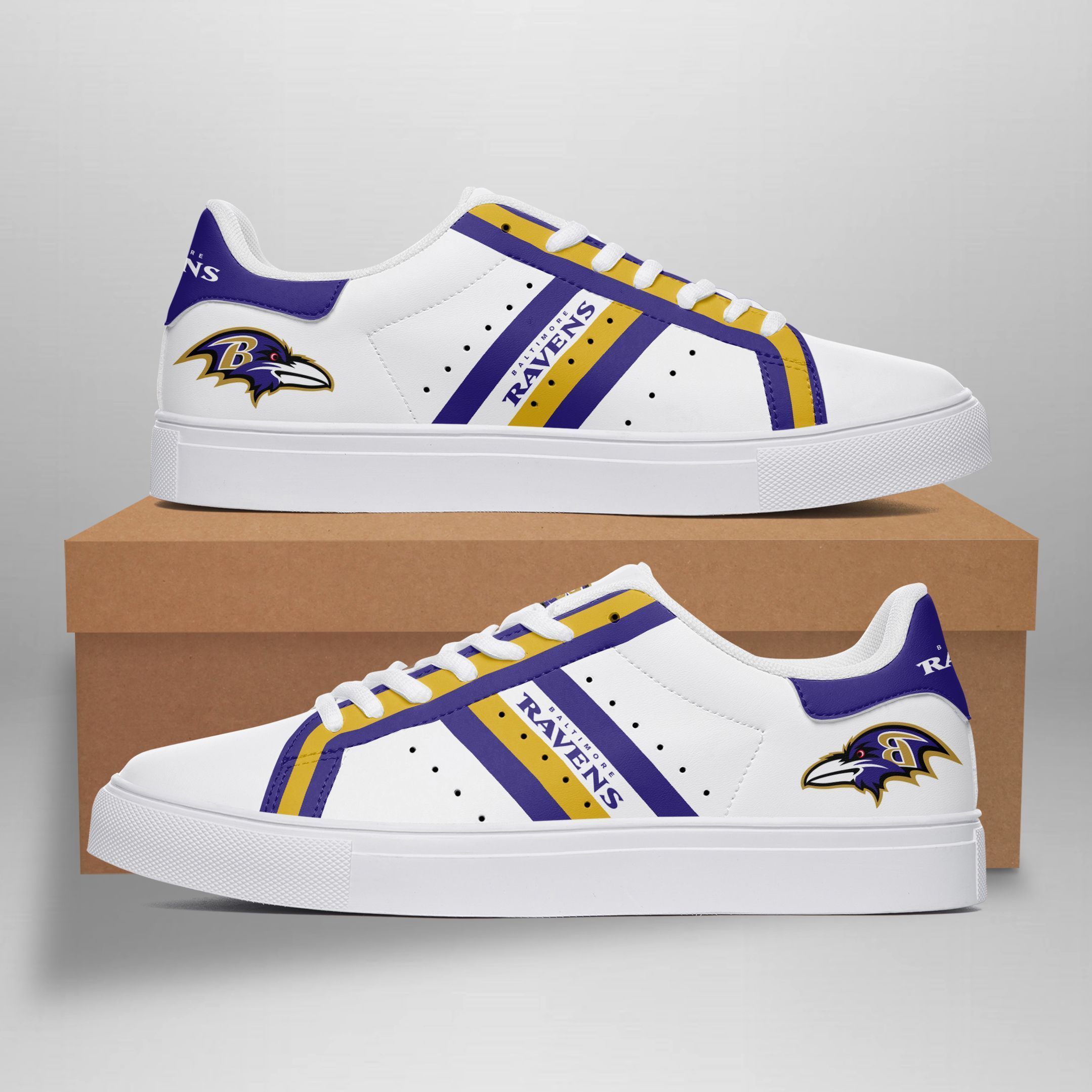 JWFancy Baltimore Ravens Skate Stan Shoes Sneakes For Men And Women