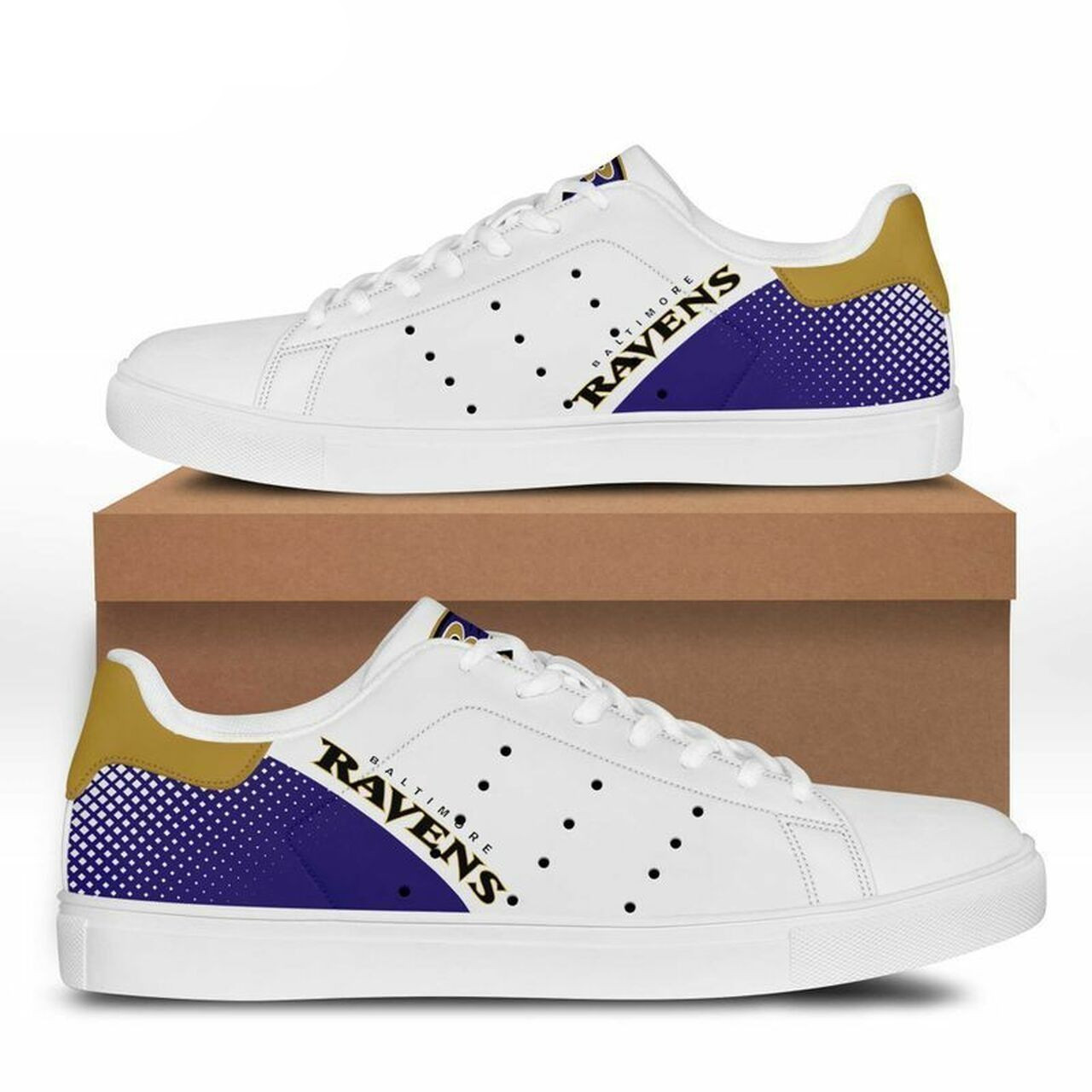 JWFancy Baltimore Ravens Skate Stan Shoes Sneakes For Men And Women