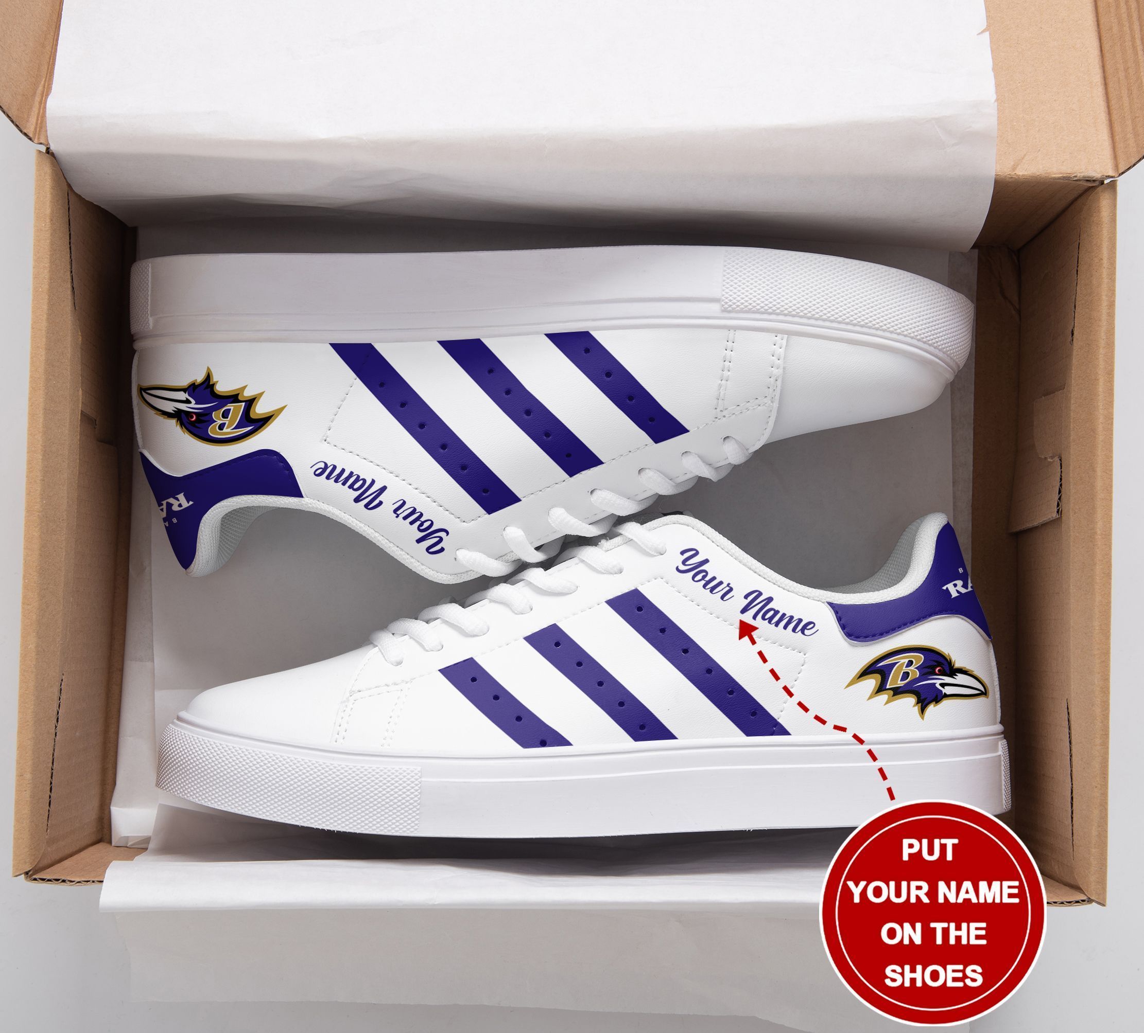 JWFancy Baltimore Ravens Skate Stan Shoes Sneakes For Men And Women