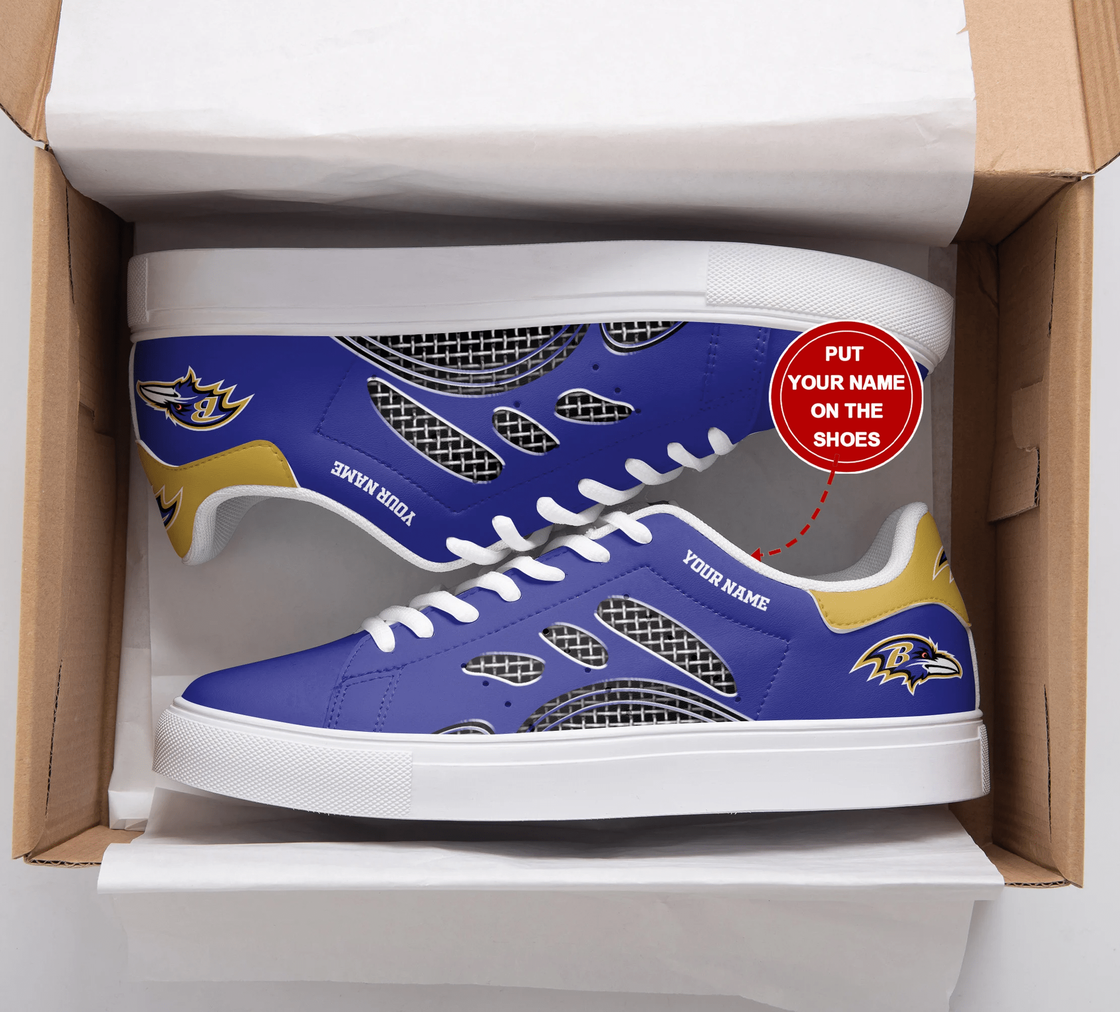 JWFancy Baltimore Ravens Skate Stan Shoes Sneakes For Men And Women