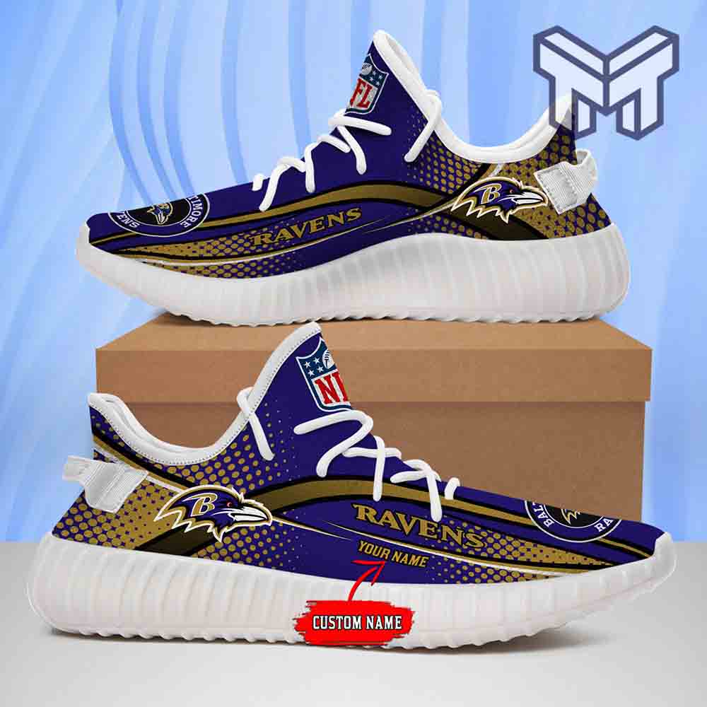 JWFancy Baltimore Ravens Yeezy Boost Shoes For Men And Women