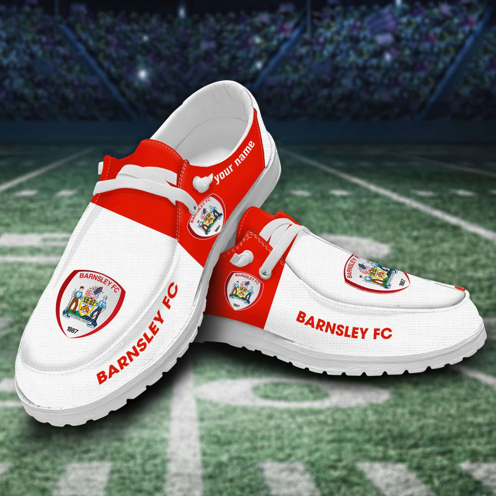 JWFancy Barnsley F.C Hey Dude Shoes Wally Men's Lace Up Loafers Comfortable For Men And Women