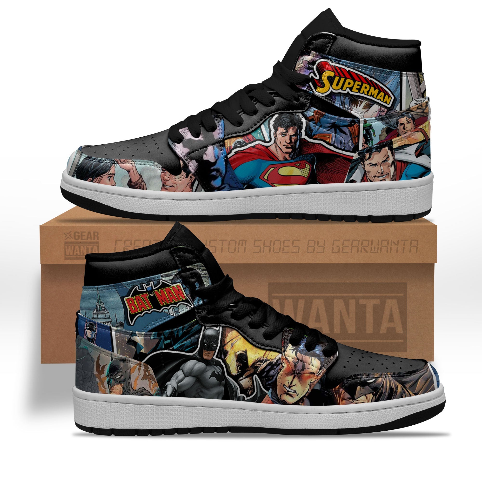 JWFancy Batman AJ1 High Sneakers Shoes For Men And Women
