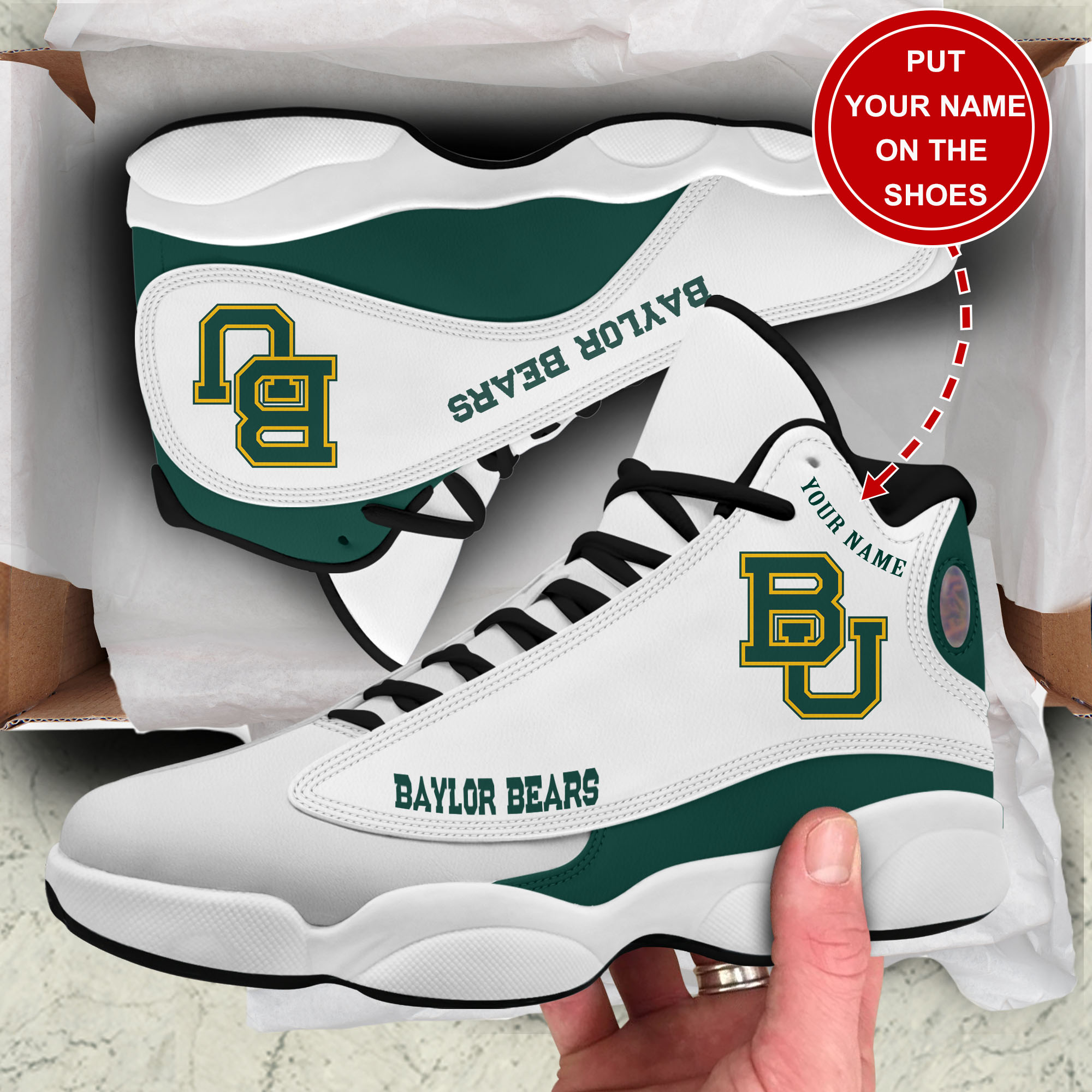 JWFancy Baylor Bears AJ13 Sneakers Shoes For Men And Women