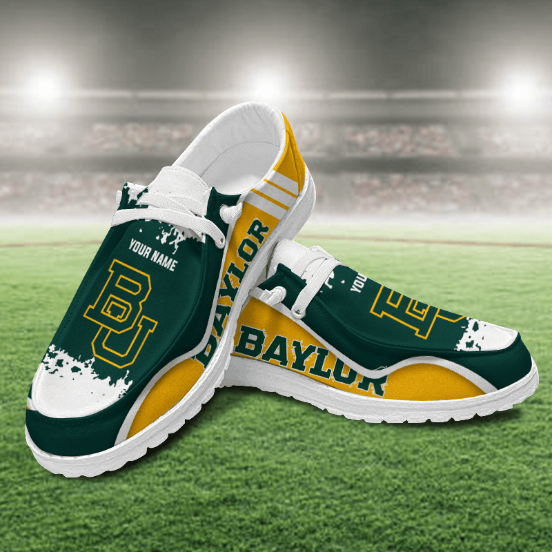 JWFancy Baylor Bears Hey Dude Shoes Wally Men's Lace Up Loafers Comfortable For Men And Women