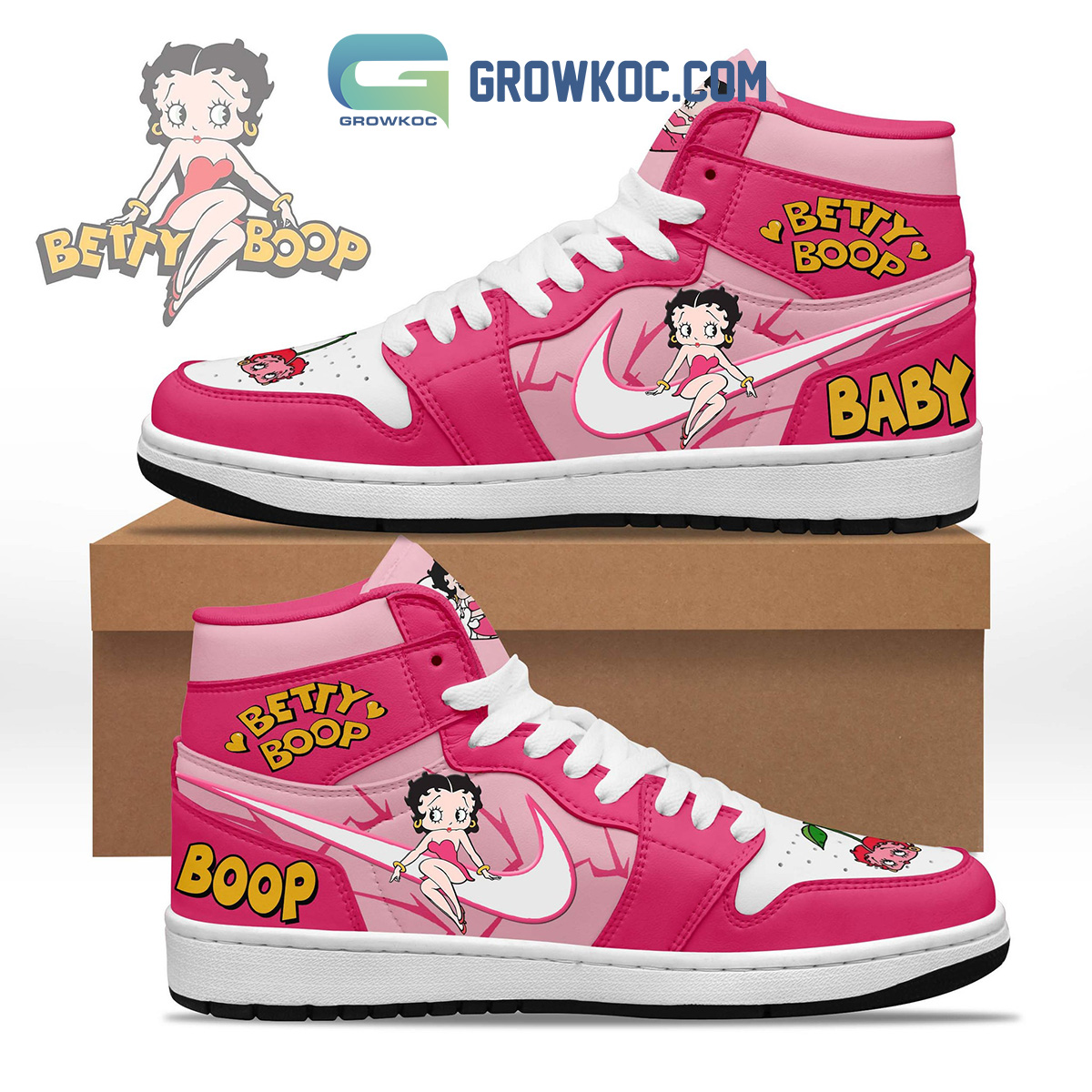 JWFancy Betty Boop AJ1 High Sneakers Shoes For Men And Women