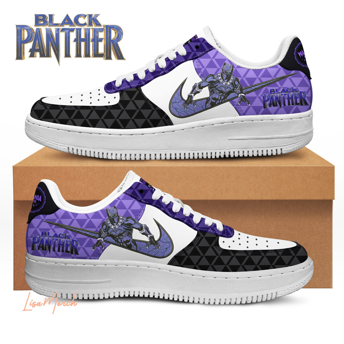 JWFancy Black Panther Air Low-Top Sneakers Shoes For Men And Women