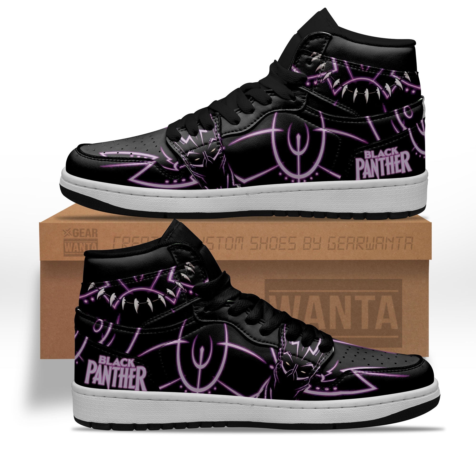 JWFancy Black Panther AJ1 High Sneakers Shoes For Men And Women