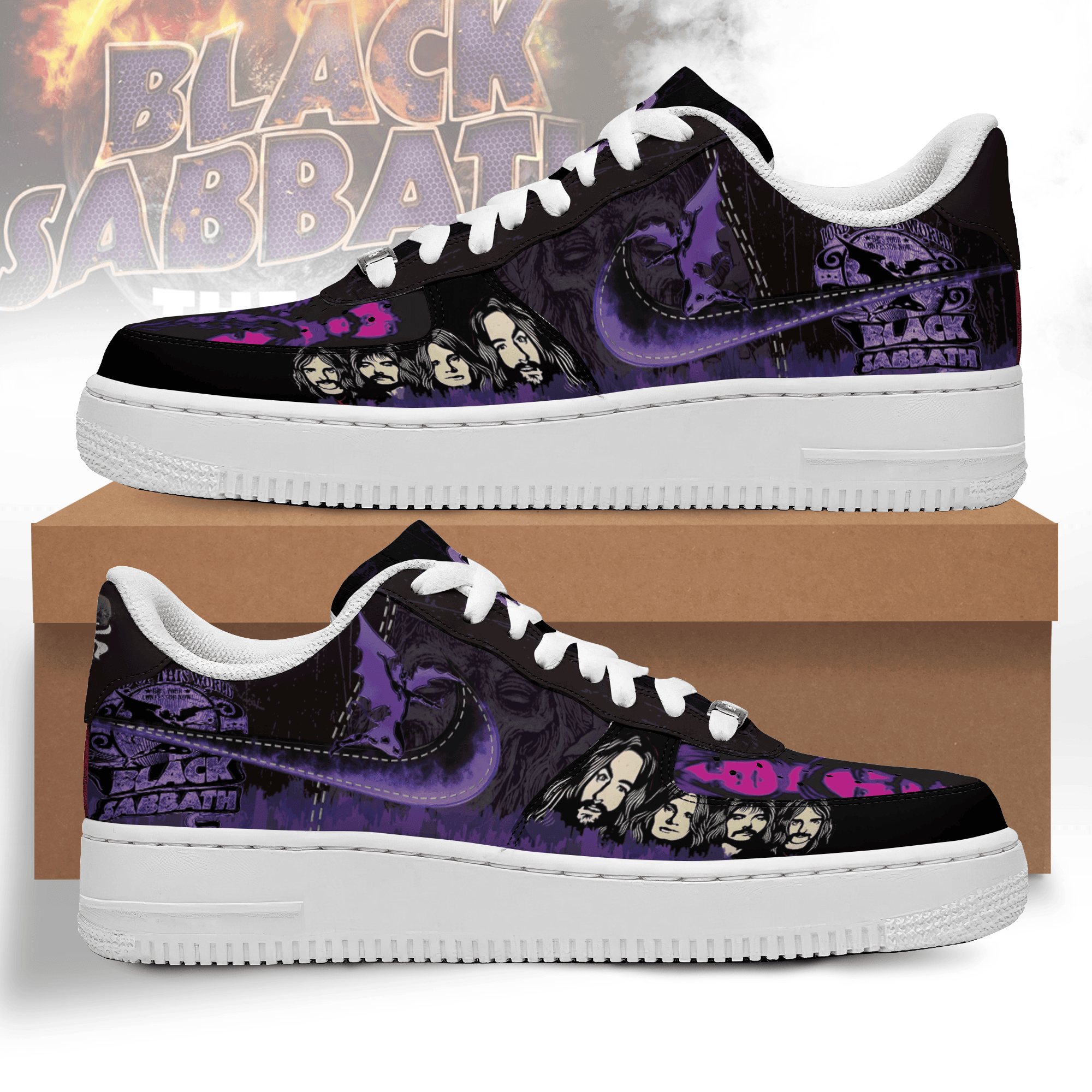 JWFancy Black Sabbath Air Low-Top Sneakers Shoes For Men And Women