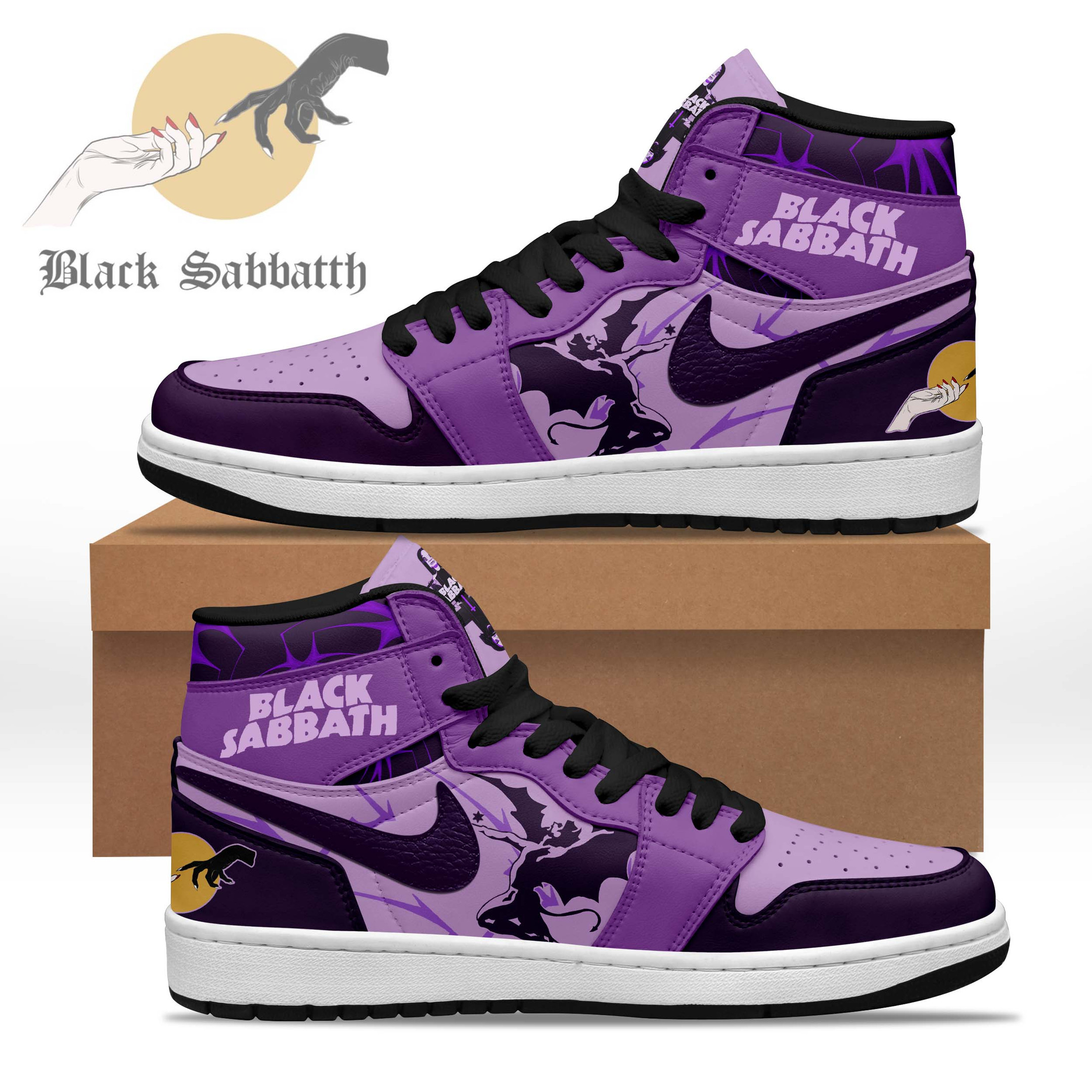 JWFancy Black Sabbath AJ1 High Sneakers Shoes For Men And Women