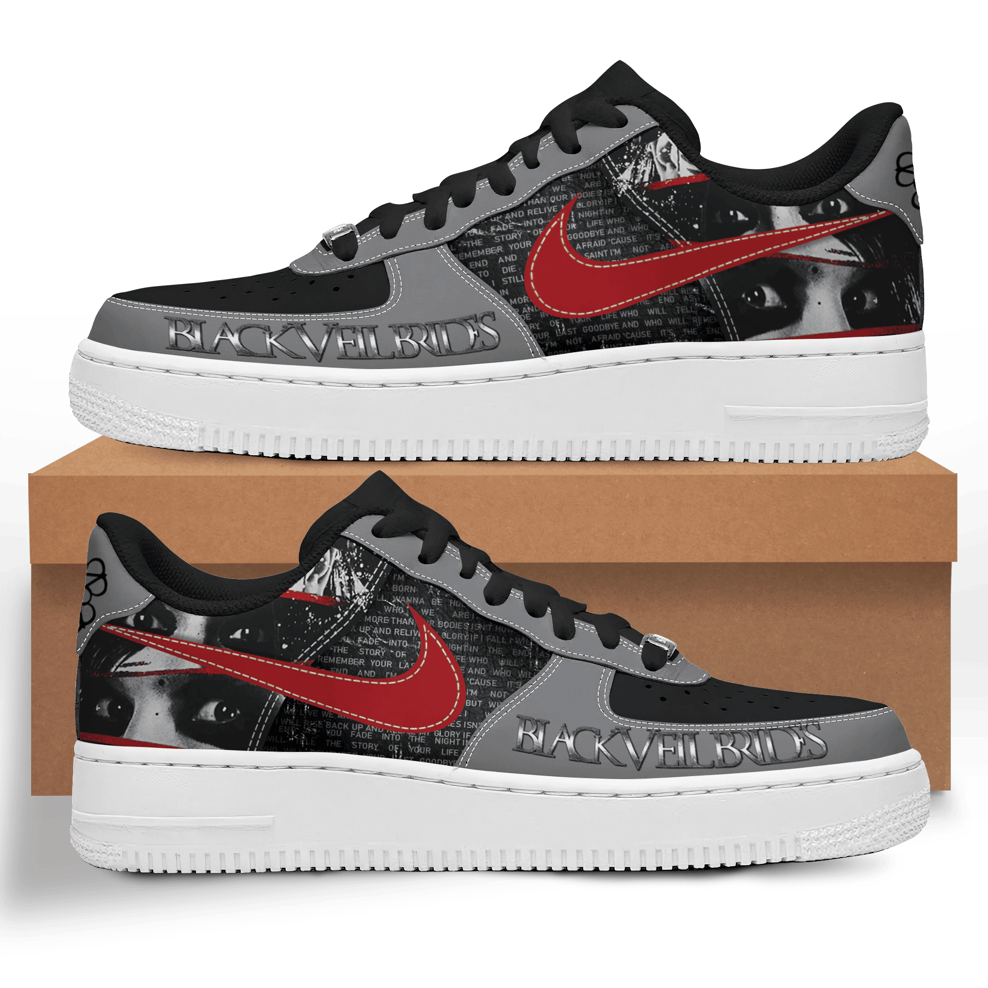 JWFancy Black Veil Brides Air Low-Top Sneakers Shoes For Men And Women