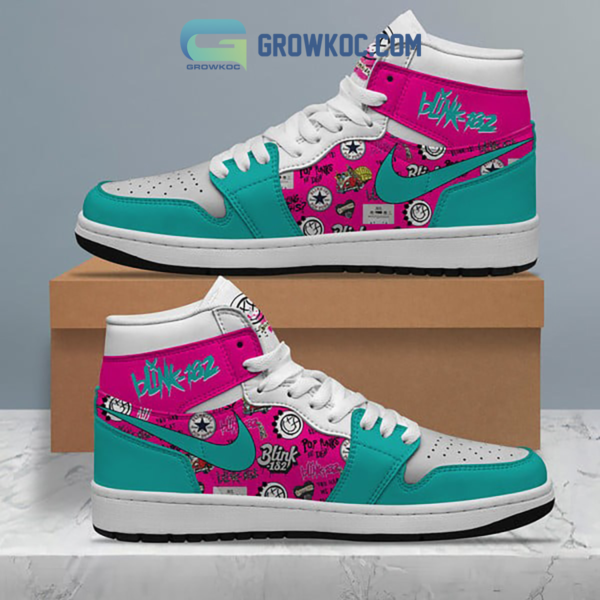 JWFancy Blink-182 AJ1 High Sneakers Shoes For Men And Women