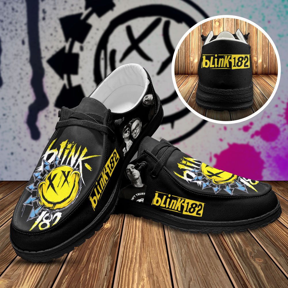 JWFancy Blink 182 Hey Dude Shoes Wally Men's Lace Up Loafers Comfortable For Men And Women