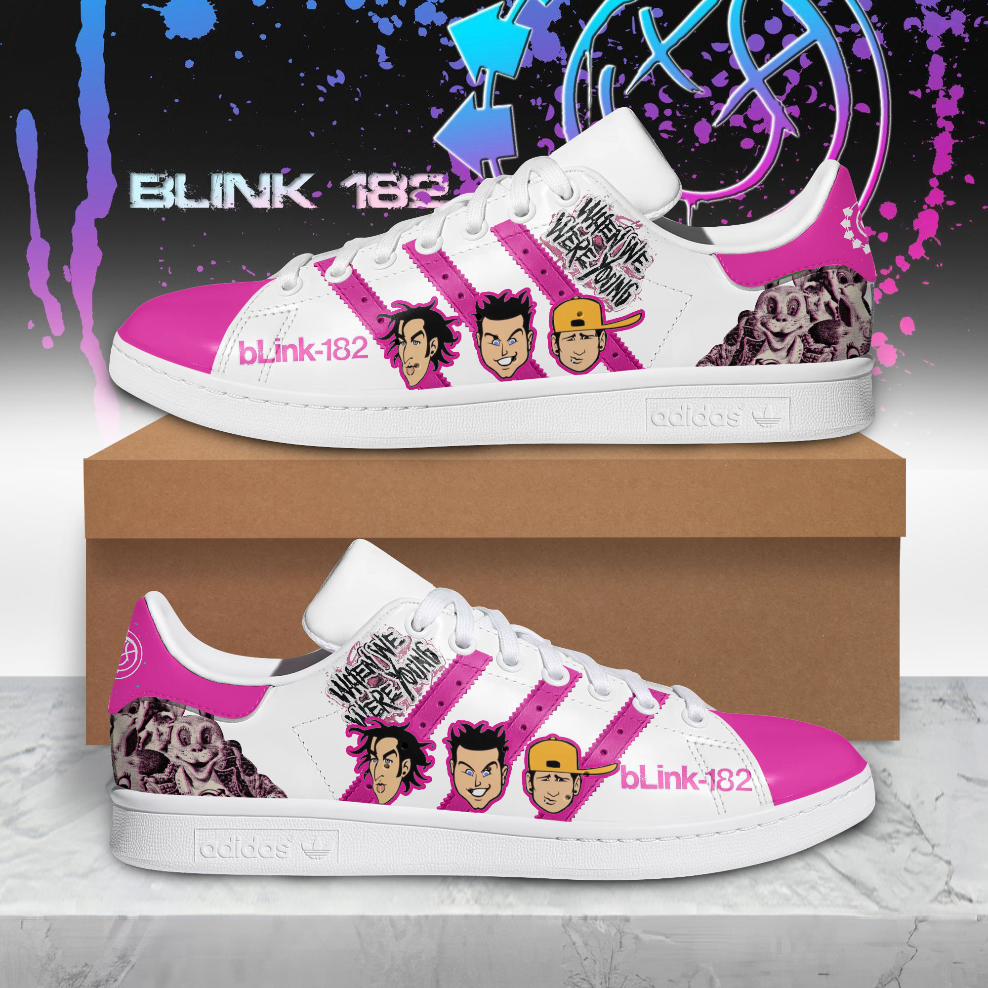 JWFancy Blink 182 Skate Stan Shoes Sneakes For Men And Women