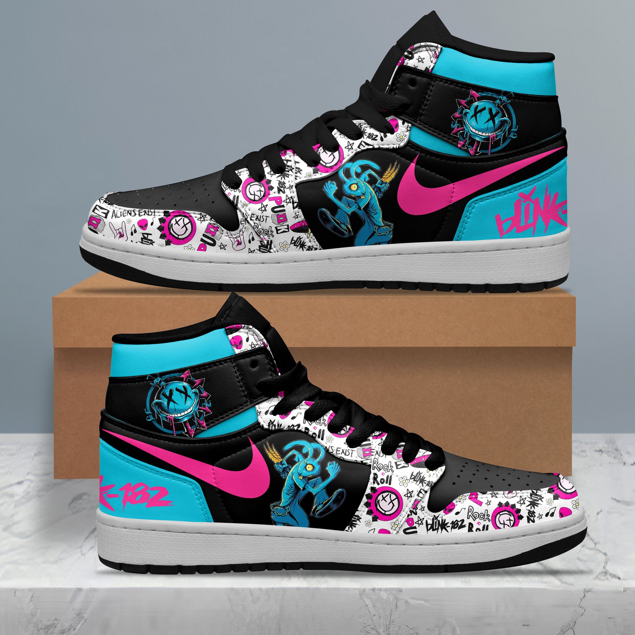 JWFancy Blink 182AJ1 High Sneakers Shoes For Men And Women