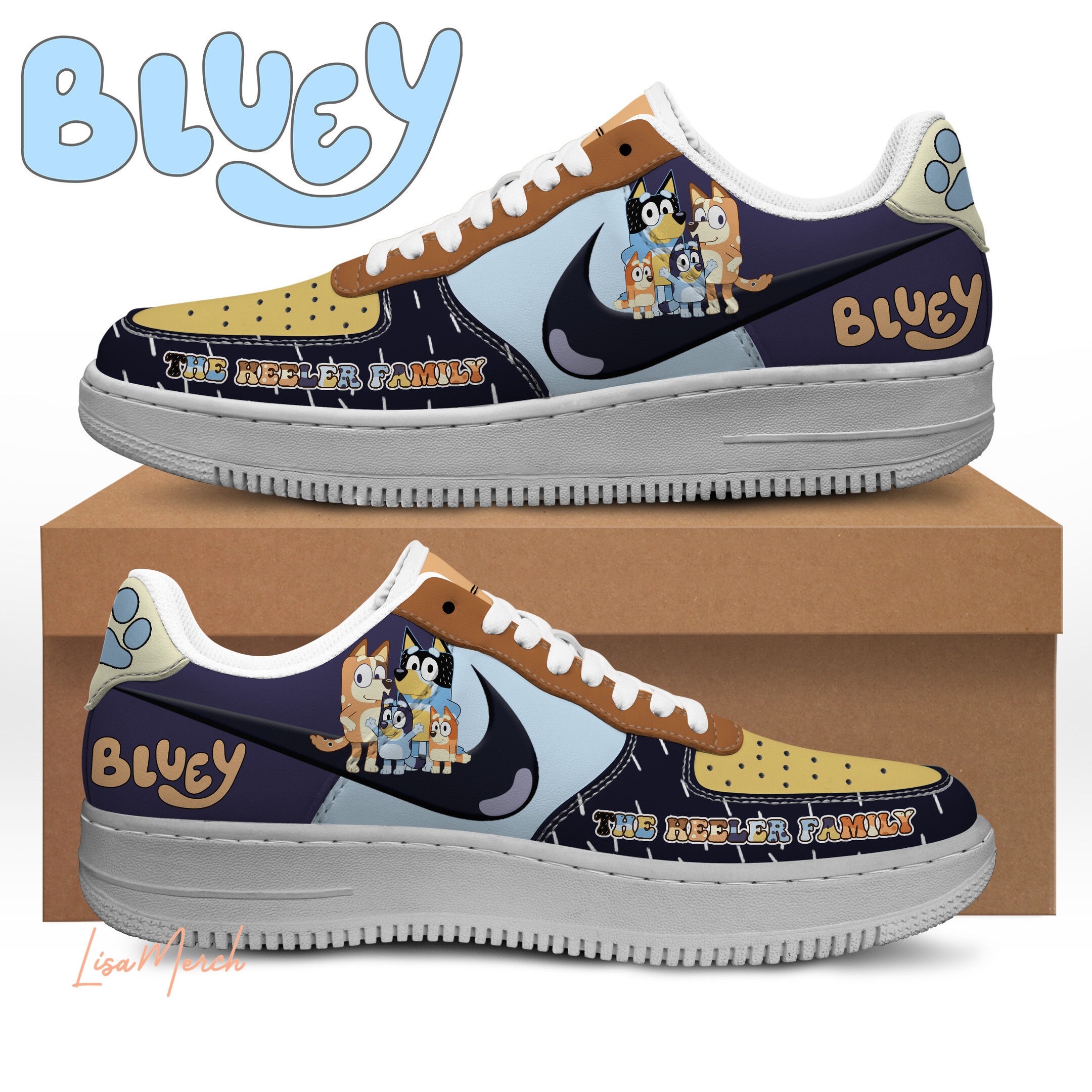 JWFancy Bluey Air Low-Top Sneakers Shoes For Men And Women