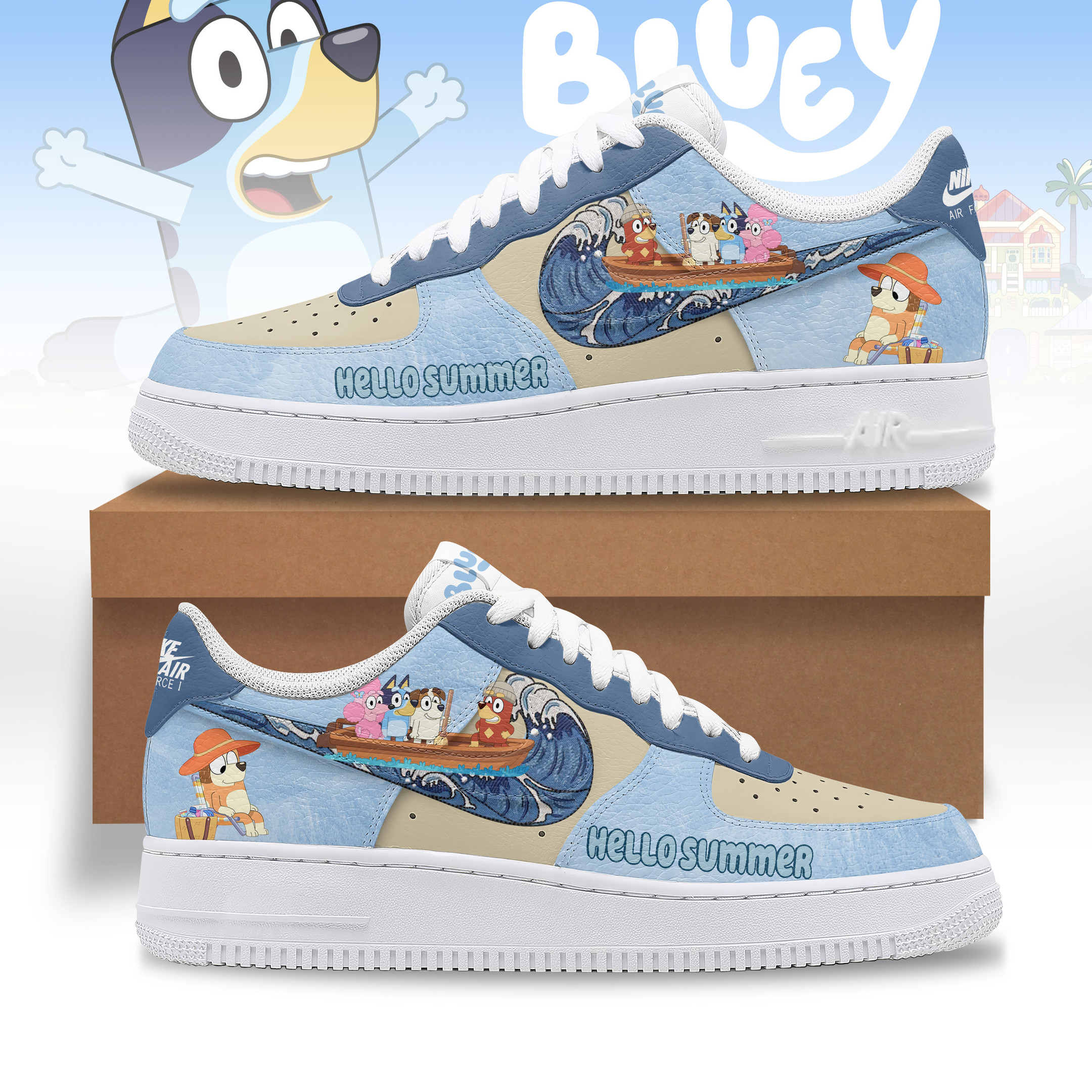 JWFancy Bluey Air Low-Top Sneakers Shoes For Men And Women