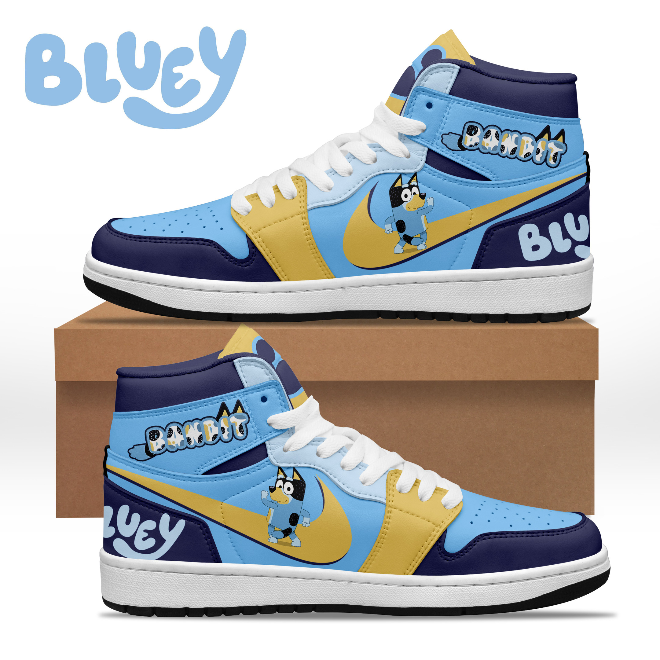 JWFancy Bluey AJ1 High Sneakers Shoes For Men And Women